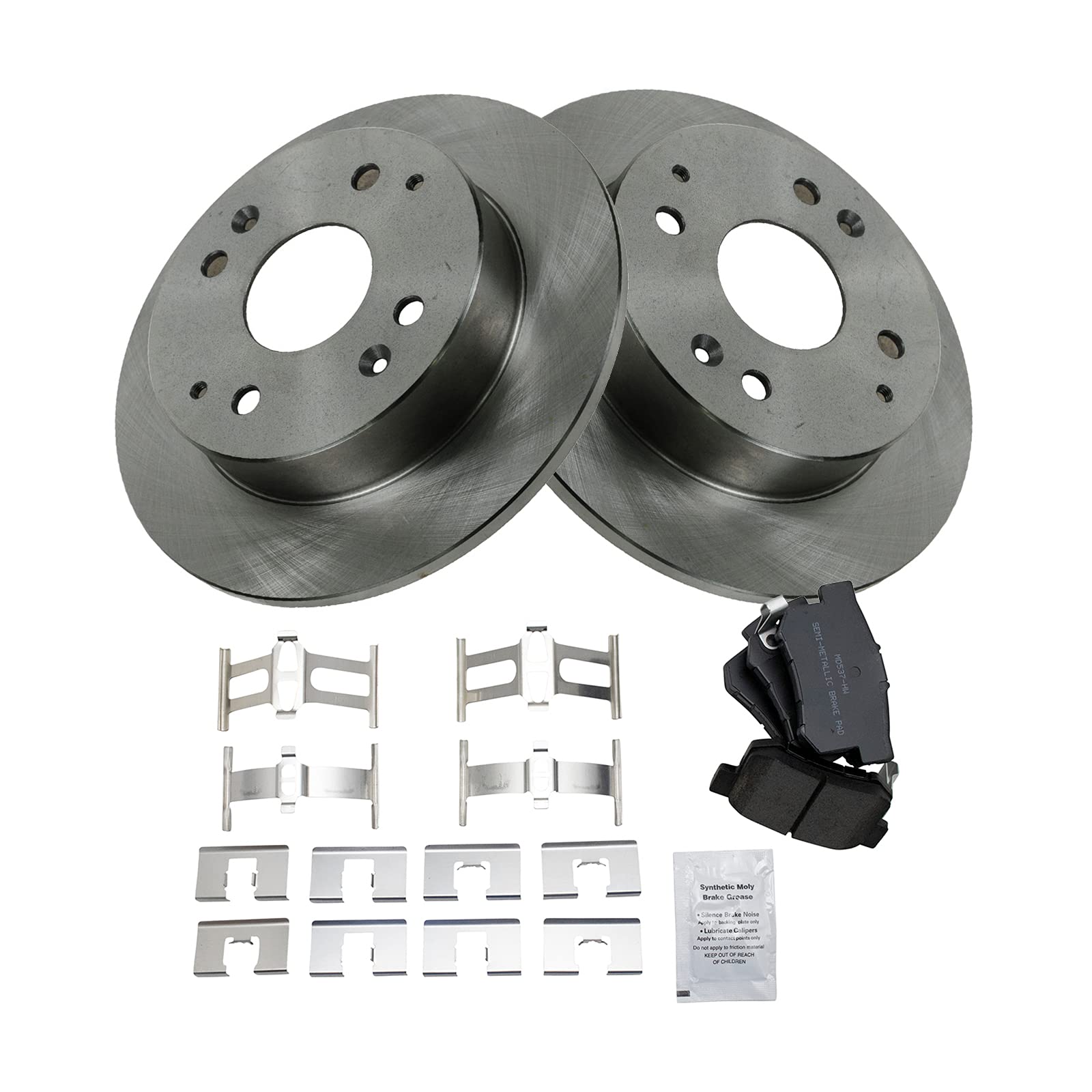 Trq Rear Brake Pad & Rotor Kit Semi-Metallic Compatible With 1997 Acura Cl 1991-1997 Honda Accord