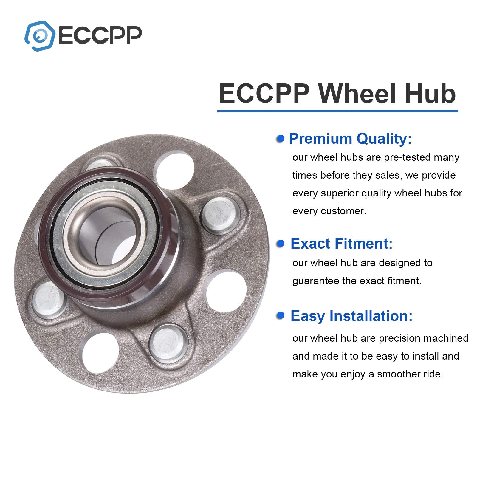 ECCPP Rear 4 Lugs Wheel Bearing and Hub Assembly For 2007-2013 For Honda Fit 2010-2013 For Honda Insight Wheel Hub Bearings W/AB