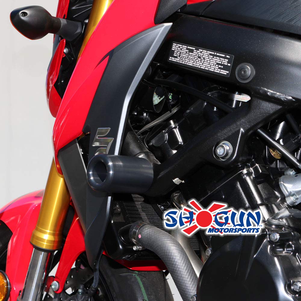 Shogun USA Made Suzuki GSX-S750 GSX S750 GSXS-750Z 2018 2019 2020 2021 2022 2023 NO Cut Black Frame Sliders Fits ABS & Non ABS M