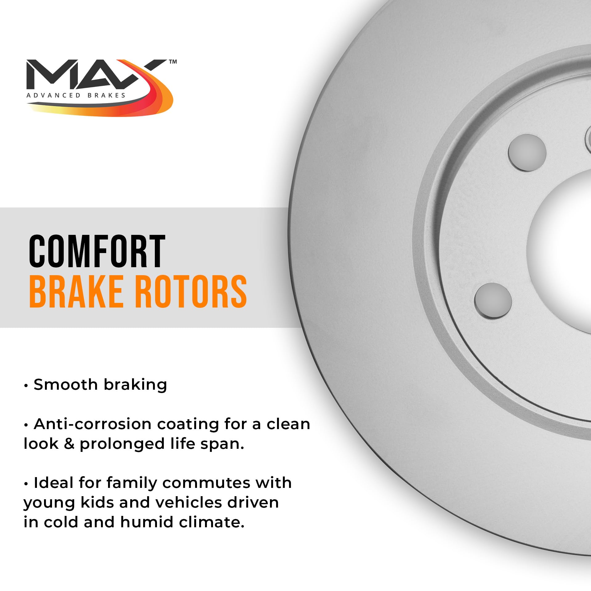 Max Advanced Brakes Front Brake Kit Compatible With 2004-2011 Chevy Aveo Spark Compatible With Pontiac G3 Wave Wave5 Replacement