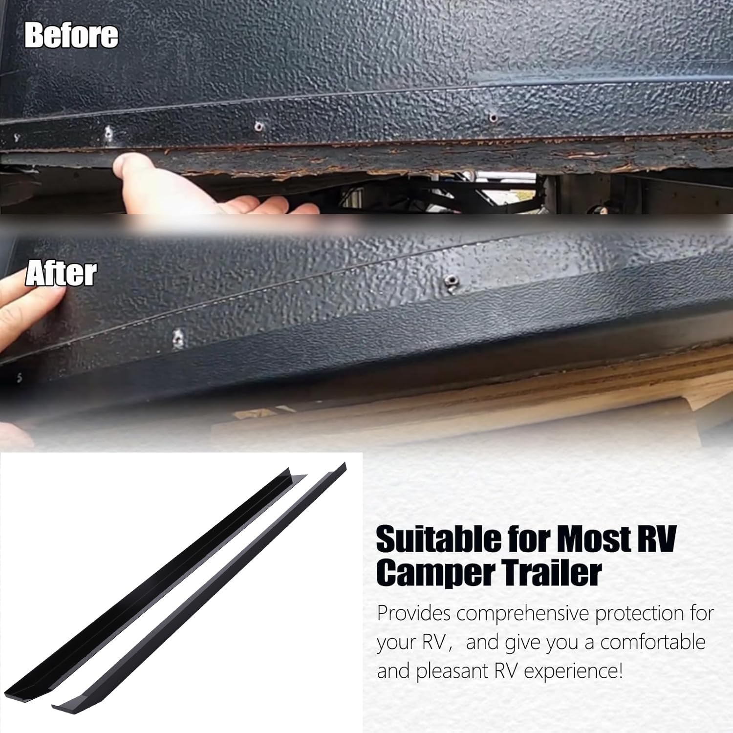 JISKAIAI RV Slide Out Ski Set - Upgraded Floor Saver Corner Edge Protector Tracks