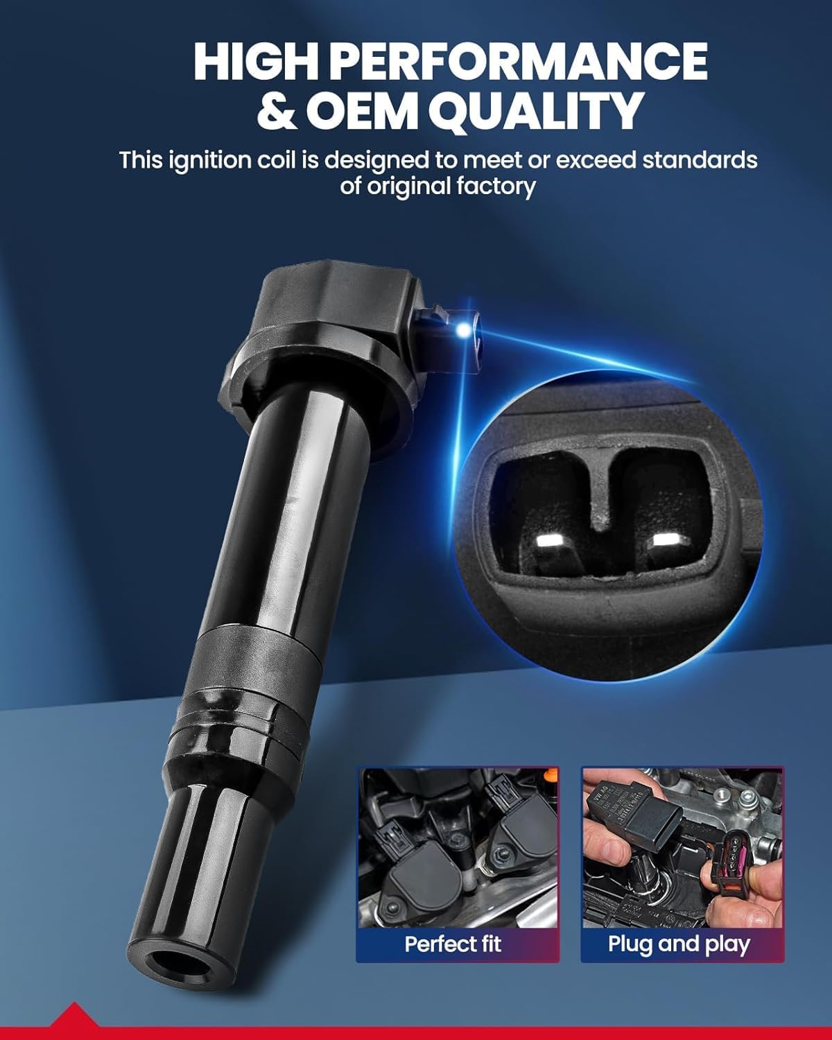 KAX Ignition Coil Packs UF617,6 Packs Fit for G37,Q50,370Z,QX50,M37,QX70,Q70,Q70L,Q60,Q40,FX37,M56,FX50,EX37 2008-2020