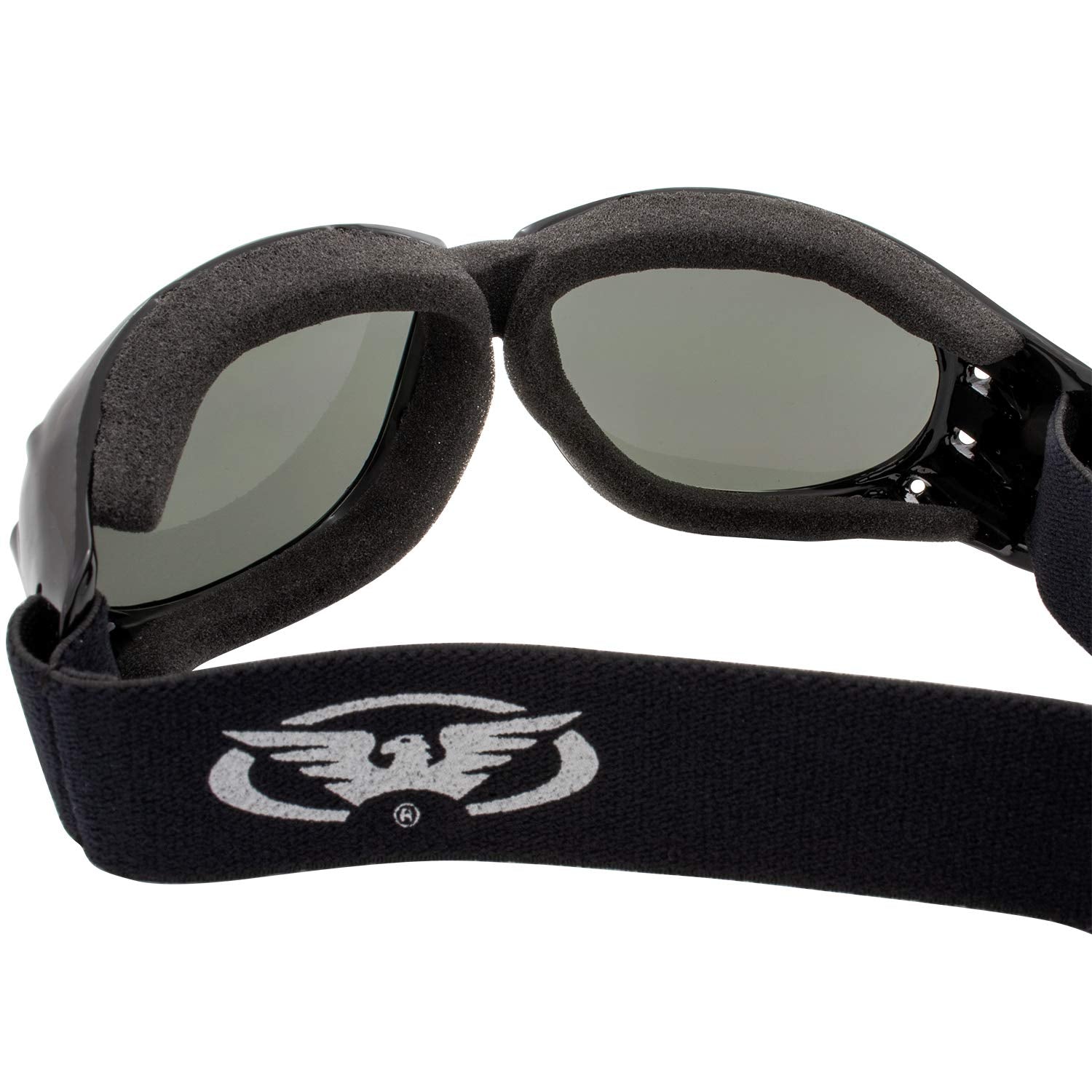 Global Vision Eliminator Padded Motorcycle Riding Goggles For Men And Women (Black Frame/Smoke Lens)
