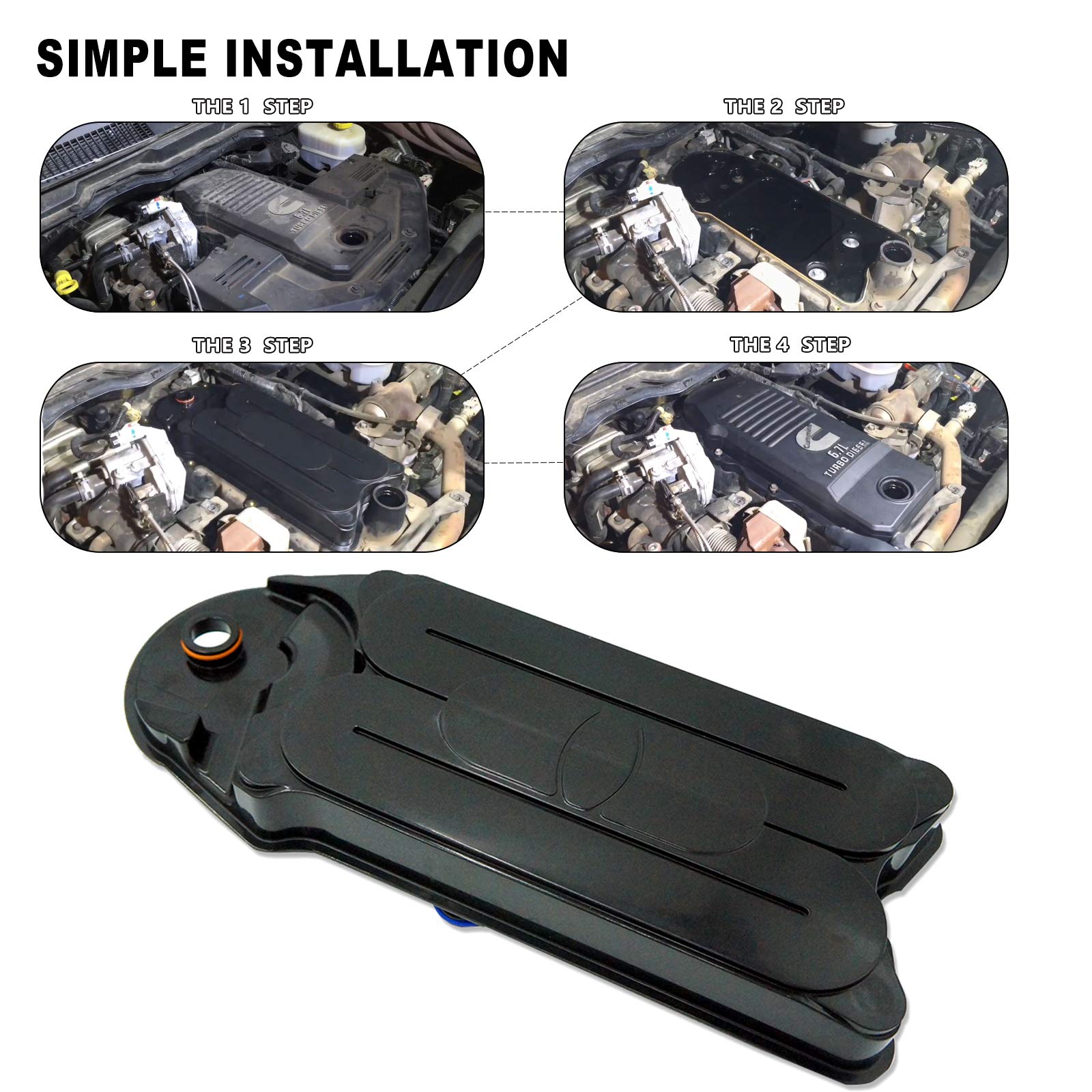 HRepair 6.7 Cummins Diesel CCV Filter - Crankcase Filter for Dodge Ram 2500/3500/4500/5500, Black, Model XJJH-885