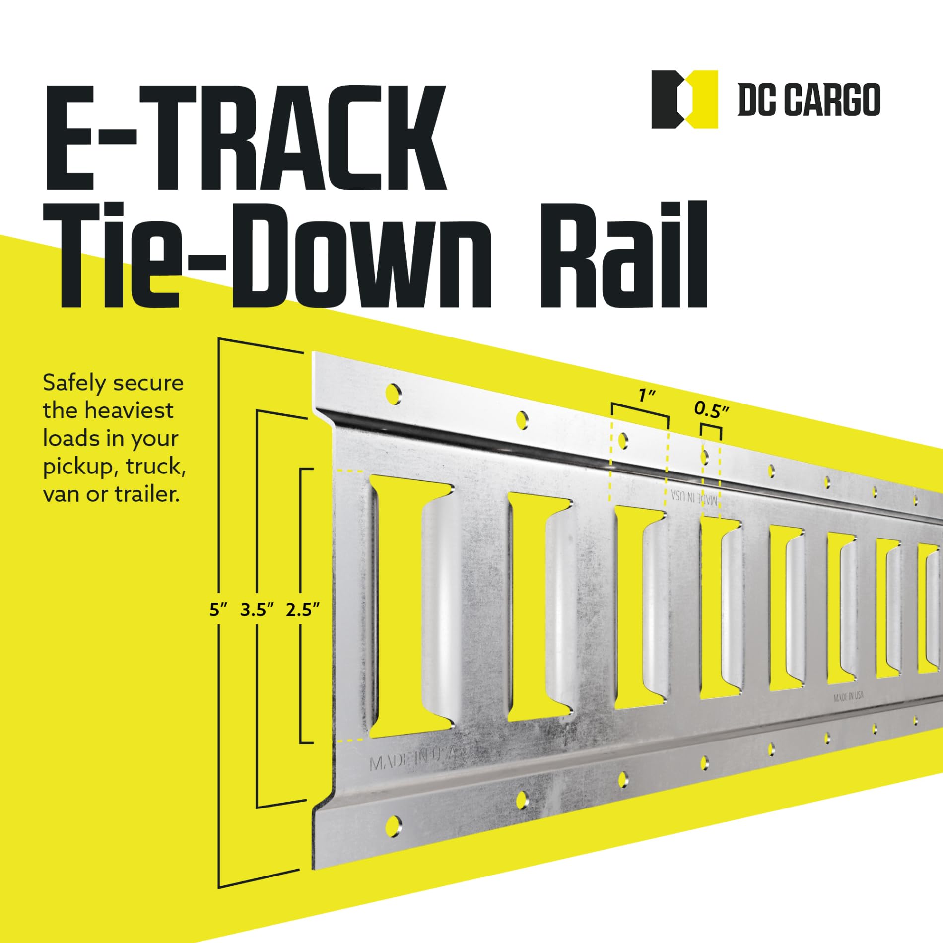 Dc Cargo Mall Outdoor E Track Tie Down Rail Kit 5' (6 Pack) For Garages, Vans, Trailers, Motorcycle Tie Downs, Atv Mountings-Etr