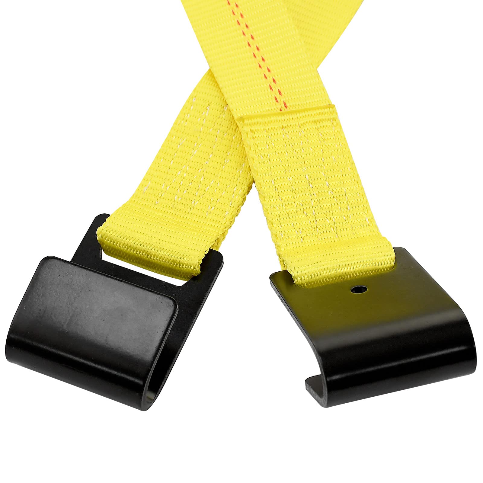 Robbor Tow Dolly Basket Straps With Flat Hook Heavy Duty Car Dolly Straps Universal Fit Most 14-19 Wheels 10,000Lbs Webbing Break Strength Tire Bonnet Yellow