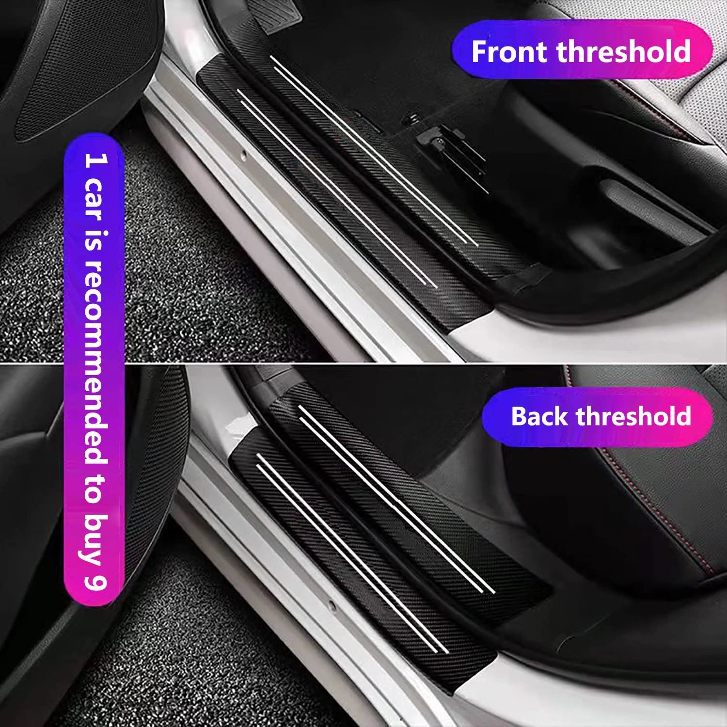 Tacopets Door Sill Protector, Door Sill Scratch Protection (For All Car Models) Door Sill Protector(4Pc)