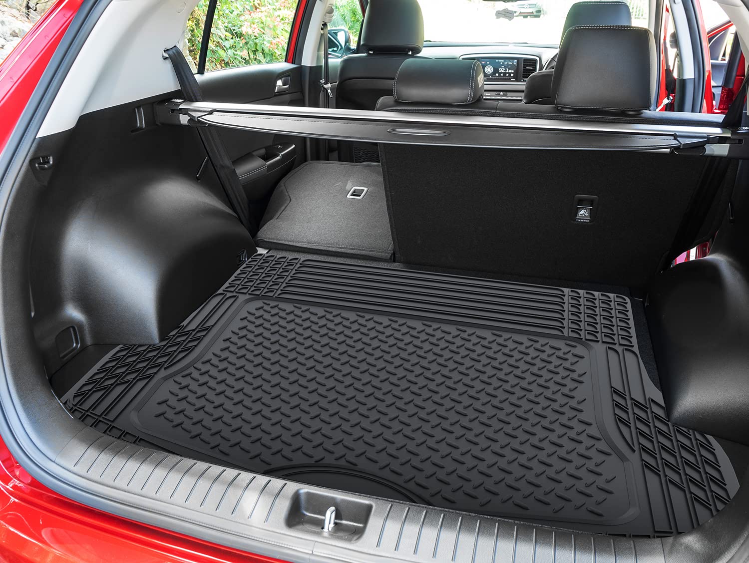 OxGord All-Weather Rubber Cargo-Liner - Waterproof Trunk Protector/Cover for Rear - Best for Rough Luggage, Dog, Pets, Spills, C