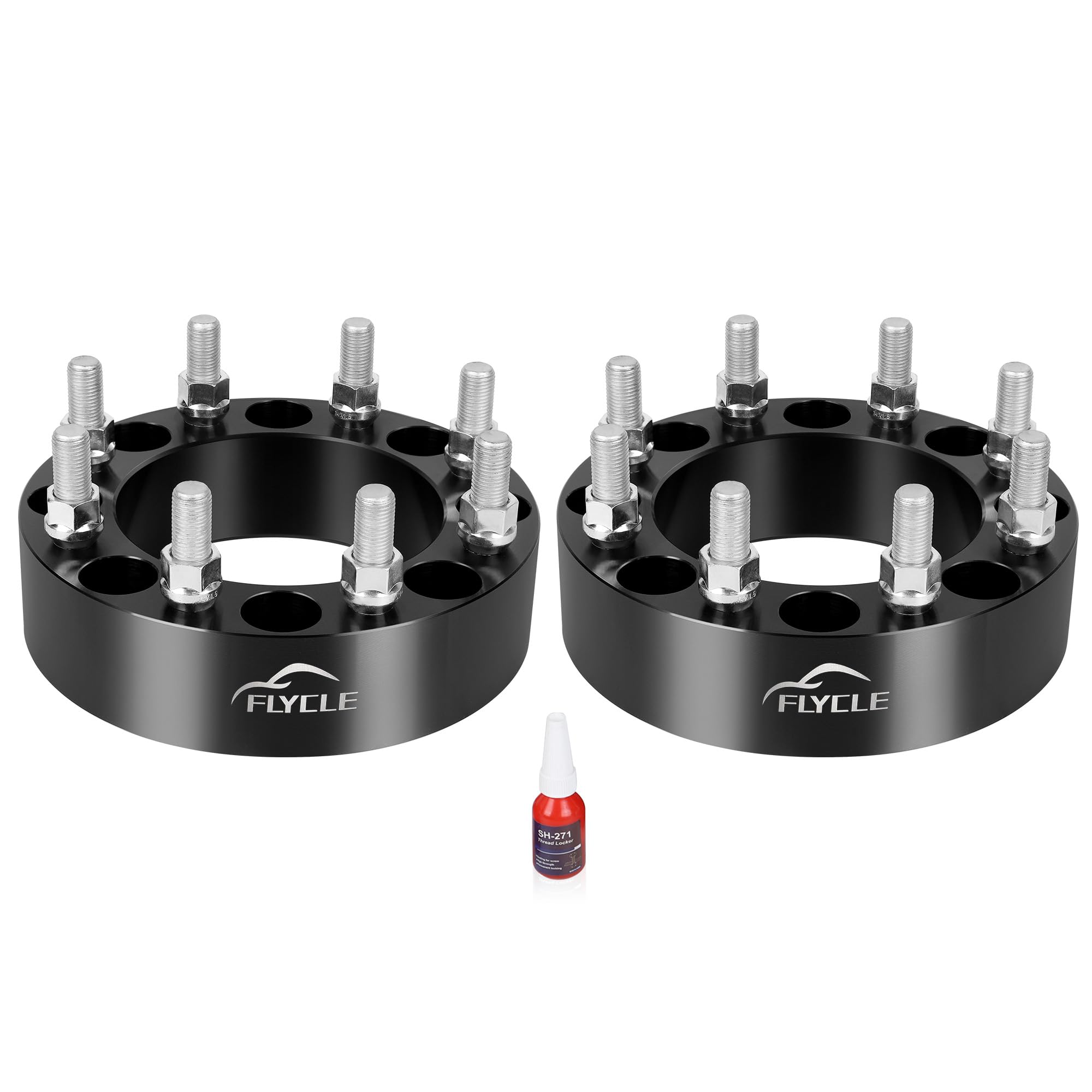 FLYCLE 8x6.5 to 8x180 Wheel Adapters, 2 inch 8x165.1mm to 8x180mm Wheel Adapter with M14x1.5 Studs & 117mm Center Bore for 1999-