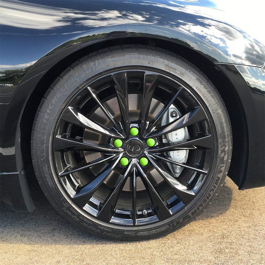 Automotivated Aftermarket ColorLugs Vinyl Lug Nut Cover - Neon Green, 19 mm, Flexible Fit, Pack of 25, Includes Deluxe Extractor, Made in USA
