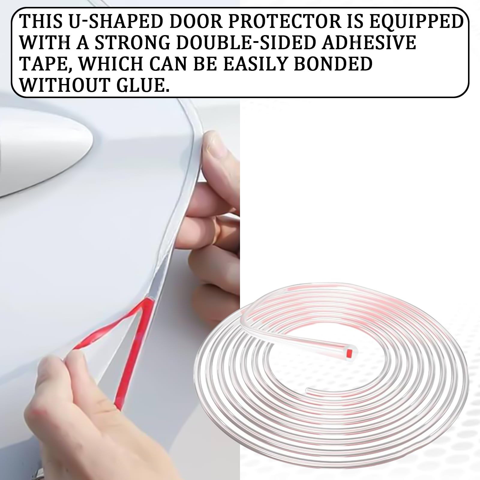 Pvotawp Car Door Edge Guards Car Door Protectors Edge Guards, 16Ft Door Edge Guards Clear Rubber U Shape Door Weather Seal Strip
