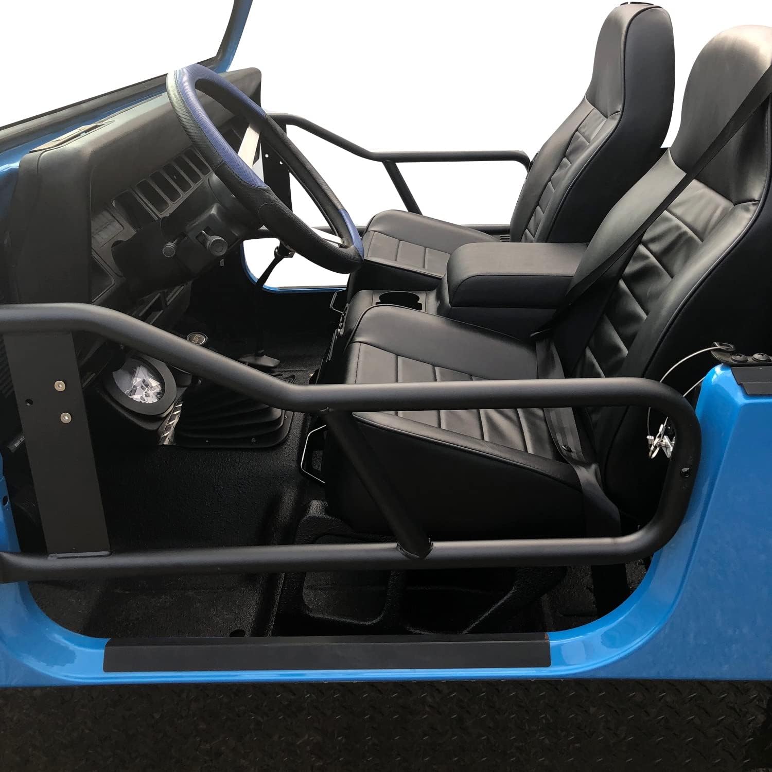 ECOTRIC Tubular Half Doors for 1987-2006 Jeep Wrangler YJ TJ, Steel, Black, Large, Model AM-155