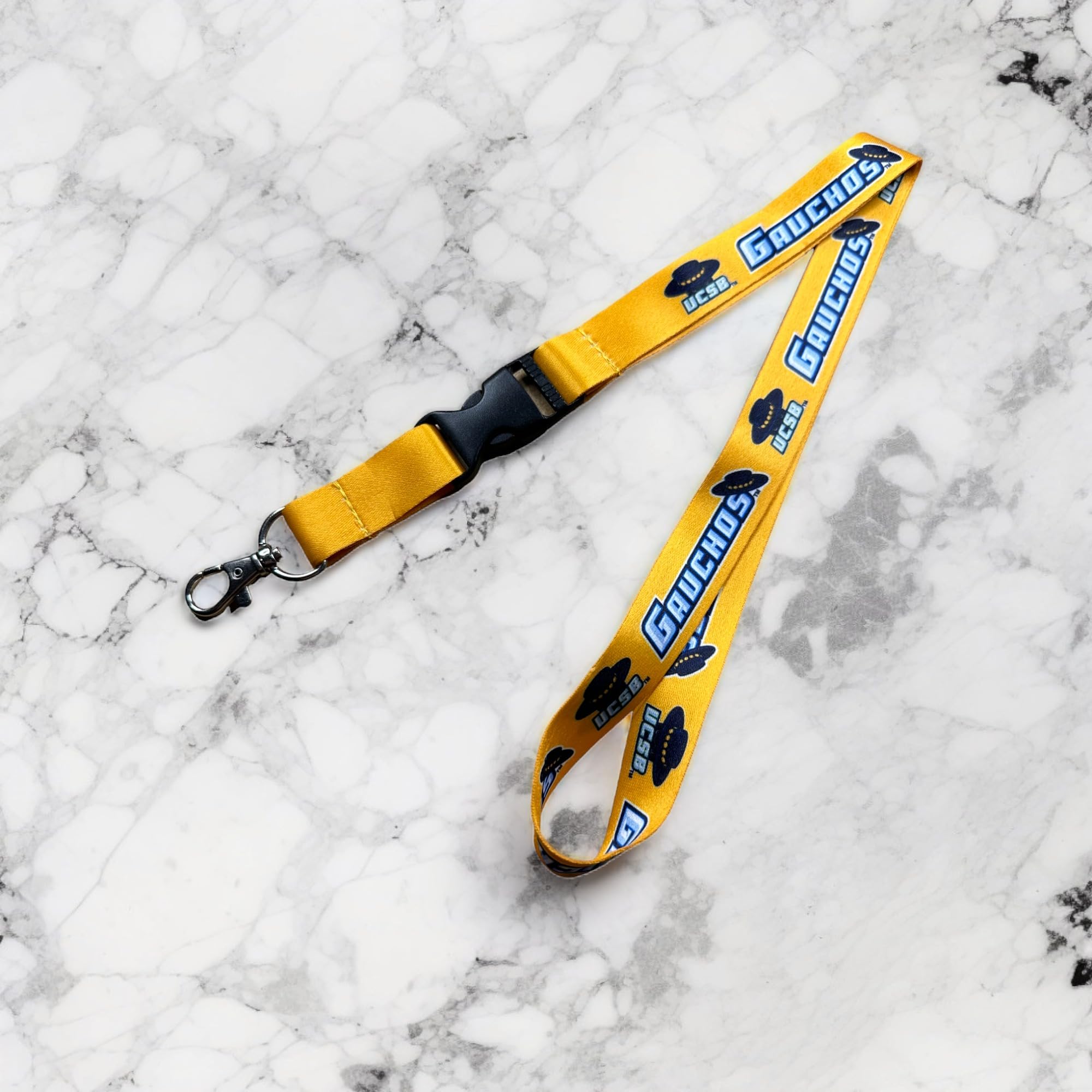 Desert Cactus UCSB Lanyard - Detachable Breakaway Keychain Holder, One Size, Yellow