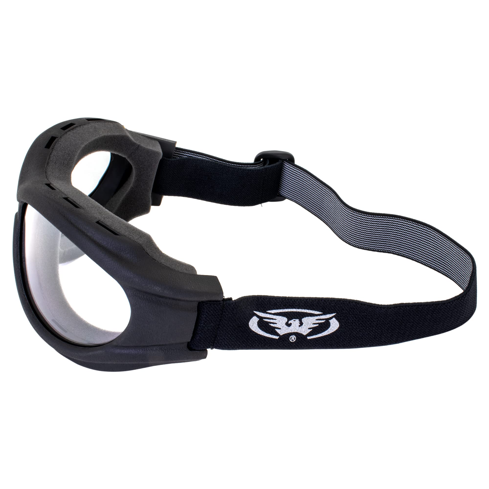 Global Vision Big Ben Motorcycle Goggles Fit Over Most Glasses Black Frames Clear And Smoke Lenses