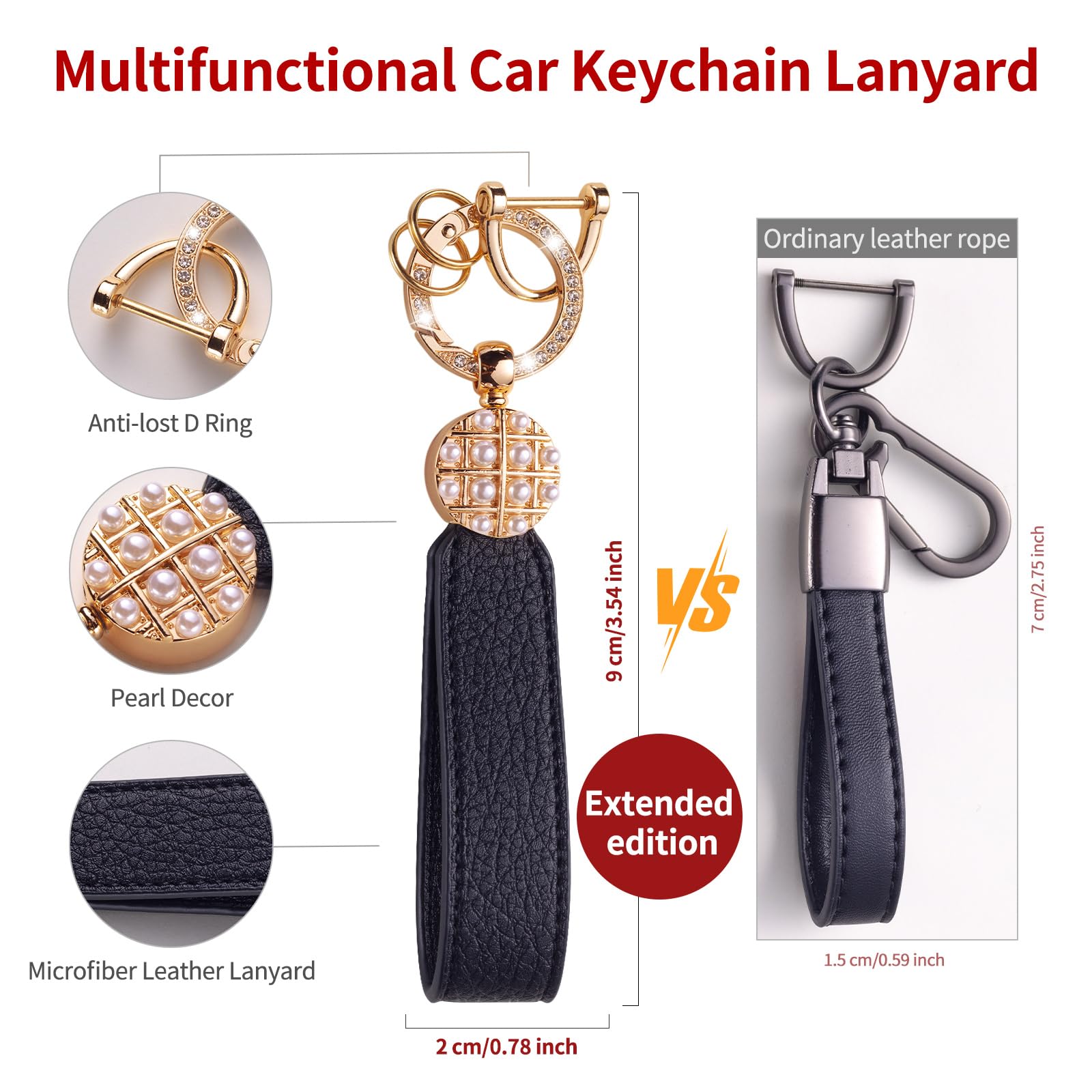 Qetoosur for Key Fob Cover with Leather Lanyard, Key Case Protection Shell Fit for Accord Civic CRV Pilot Odyssey Passport Smart