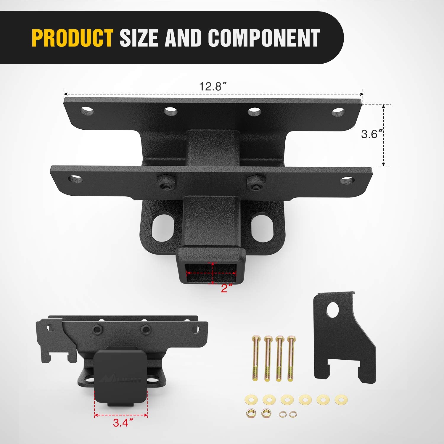 Nilight 2 Inch Rear Bumper Tow Trailer Hitch Receiver Kit Compatible For 2018 2019 2020 2021 2022 2023 Jeep Wrangler Jl Jlu 4 Do