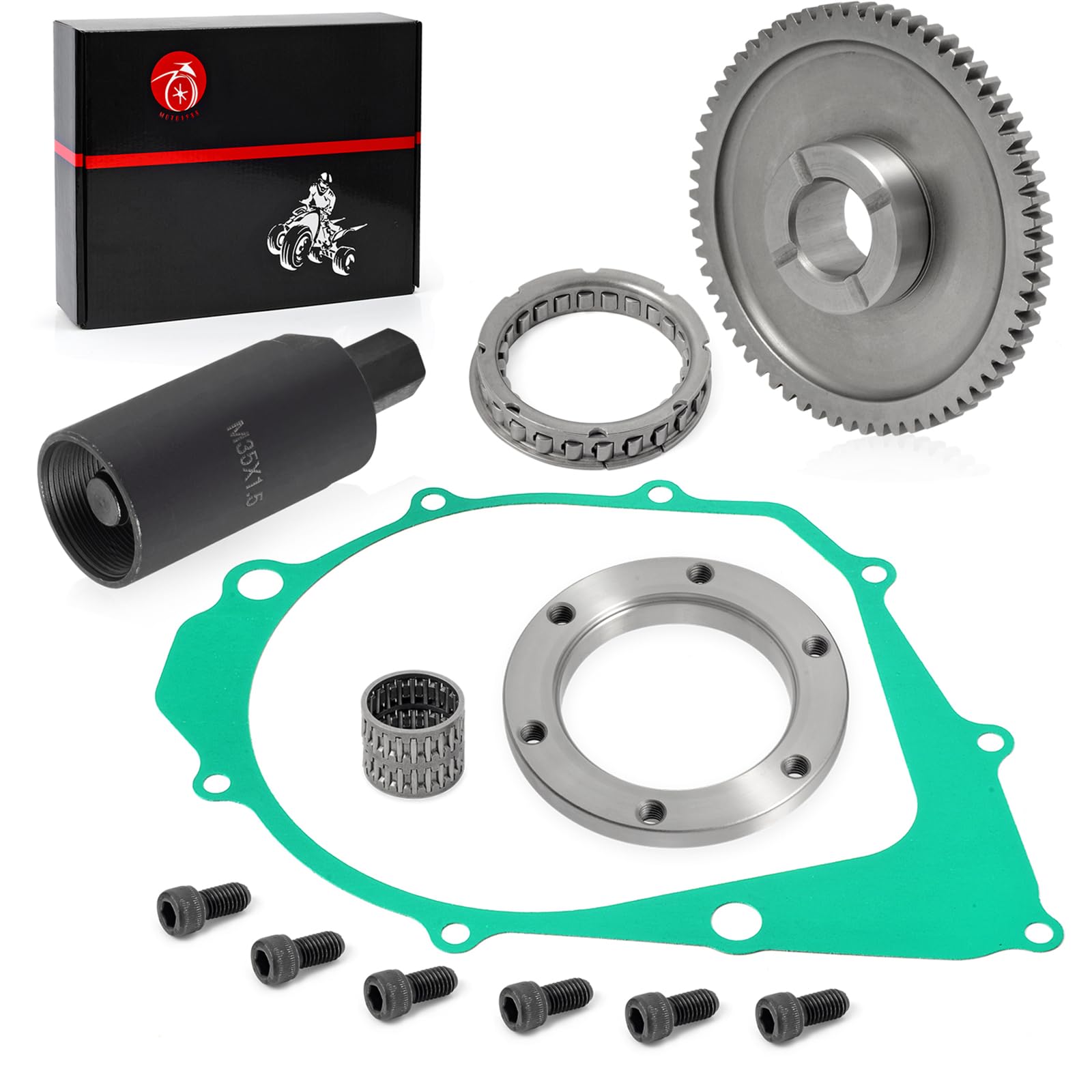 MOTO1988 Flywheel Puller & Starter Clutch Kit for YAMAHA Warrior Raptor Big Bear Kodiak 400, Model 5KM-15590-00-00, 198