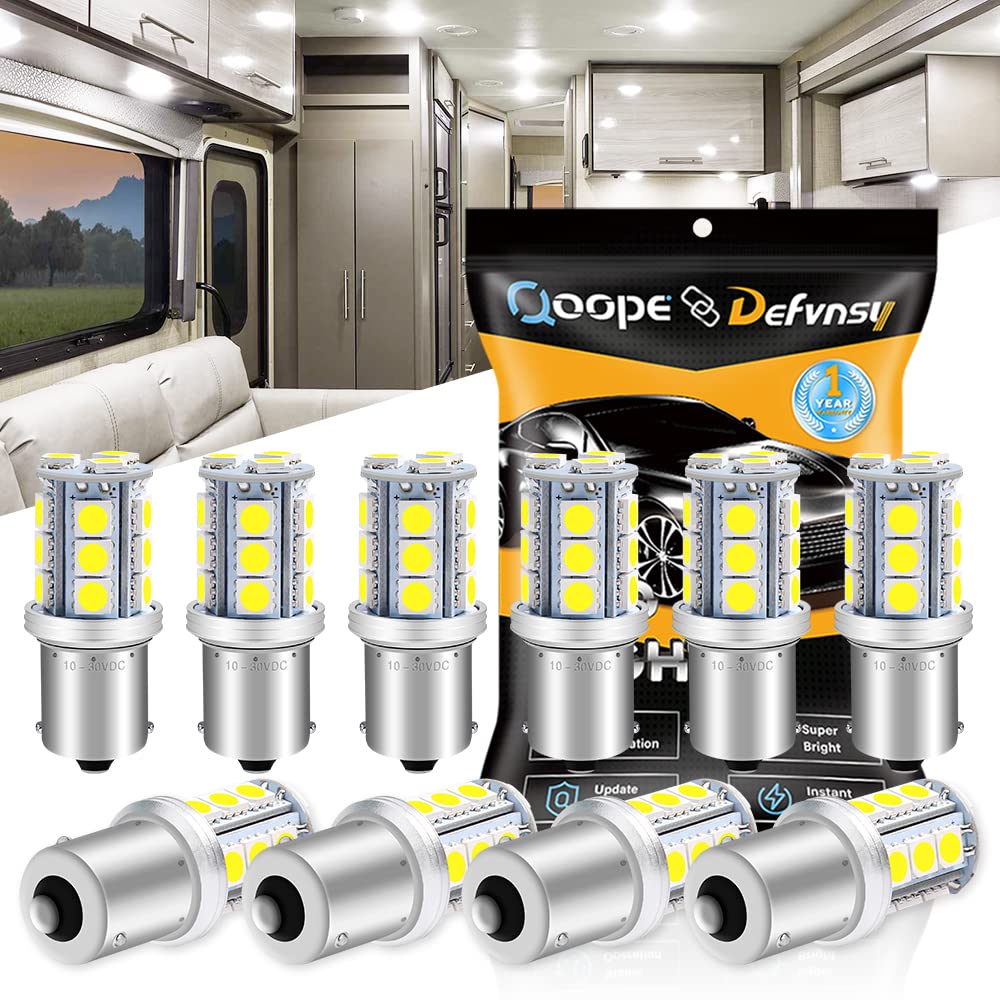 Qoope 1156 1141 Led Bulb Super Bright White 1073 7506 Ba15S 18Smd 5050 Replacement Bulbs For 10V-30V Ac/Dc Rv Camper Travel Trai