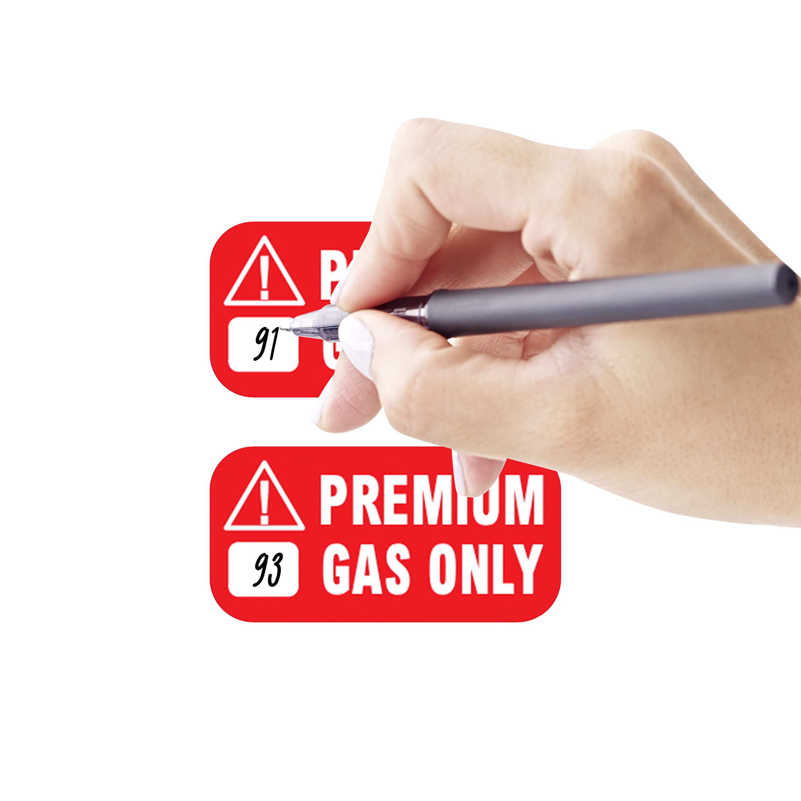 Premium Gas Only Sticker, High Octane Labels 91, 93 Stickers For Atvs, Sports And Race Cars - Weather Proof, Extreme Stick, Comm
