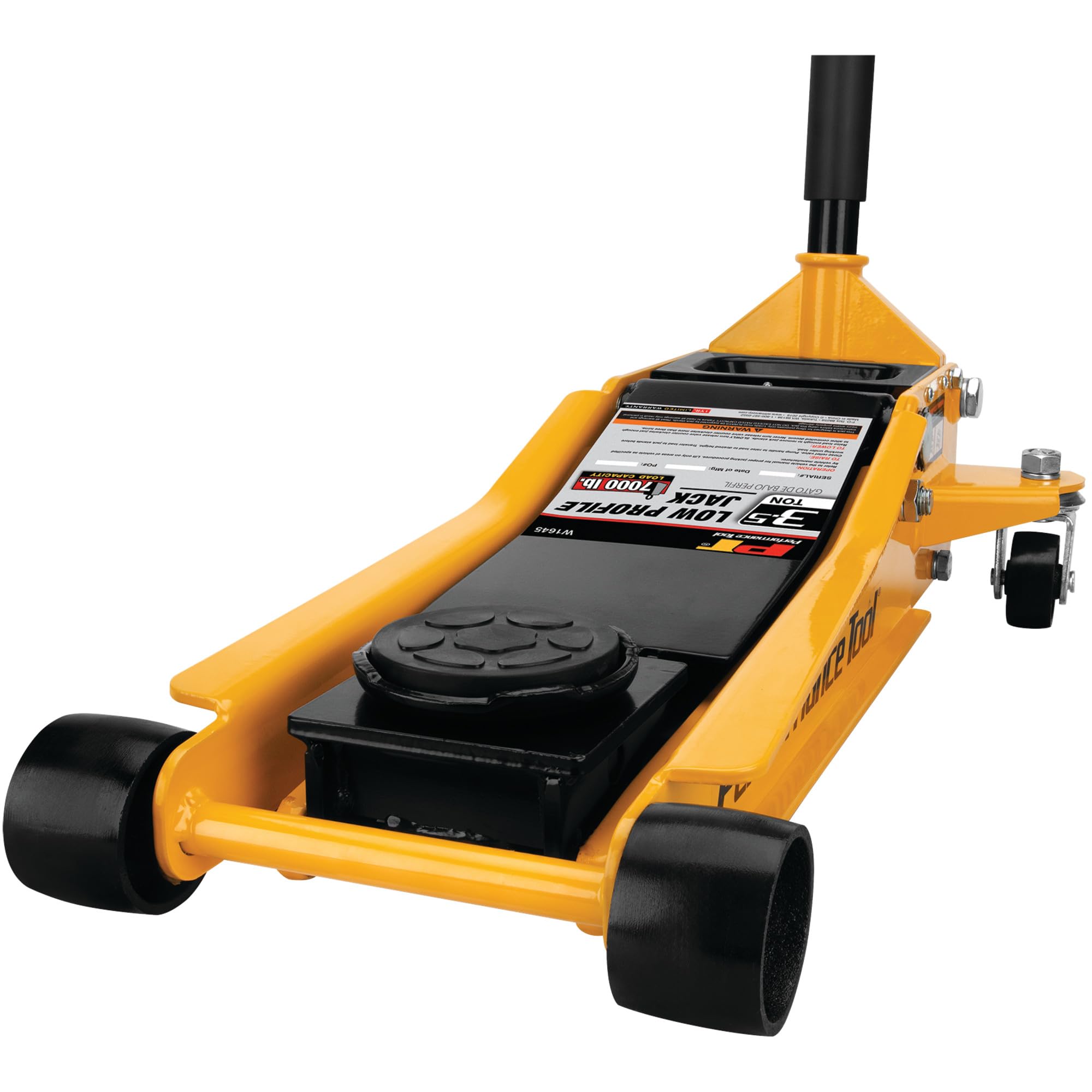 Performance Tool W1645 Professional Low-Profile Swiveling Floor Jack, 3.5-Ton Capacity, Lift Range 3-1/2-Inch to 20-1/2-Inch
