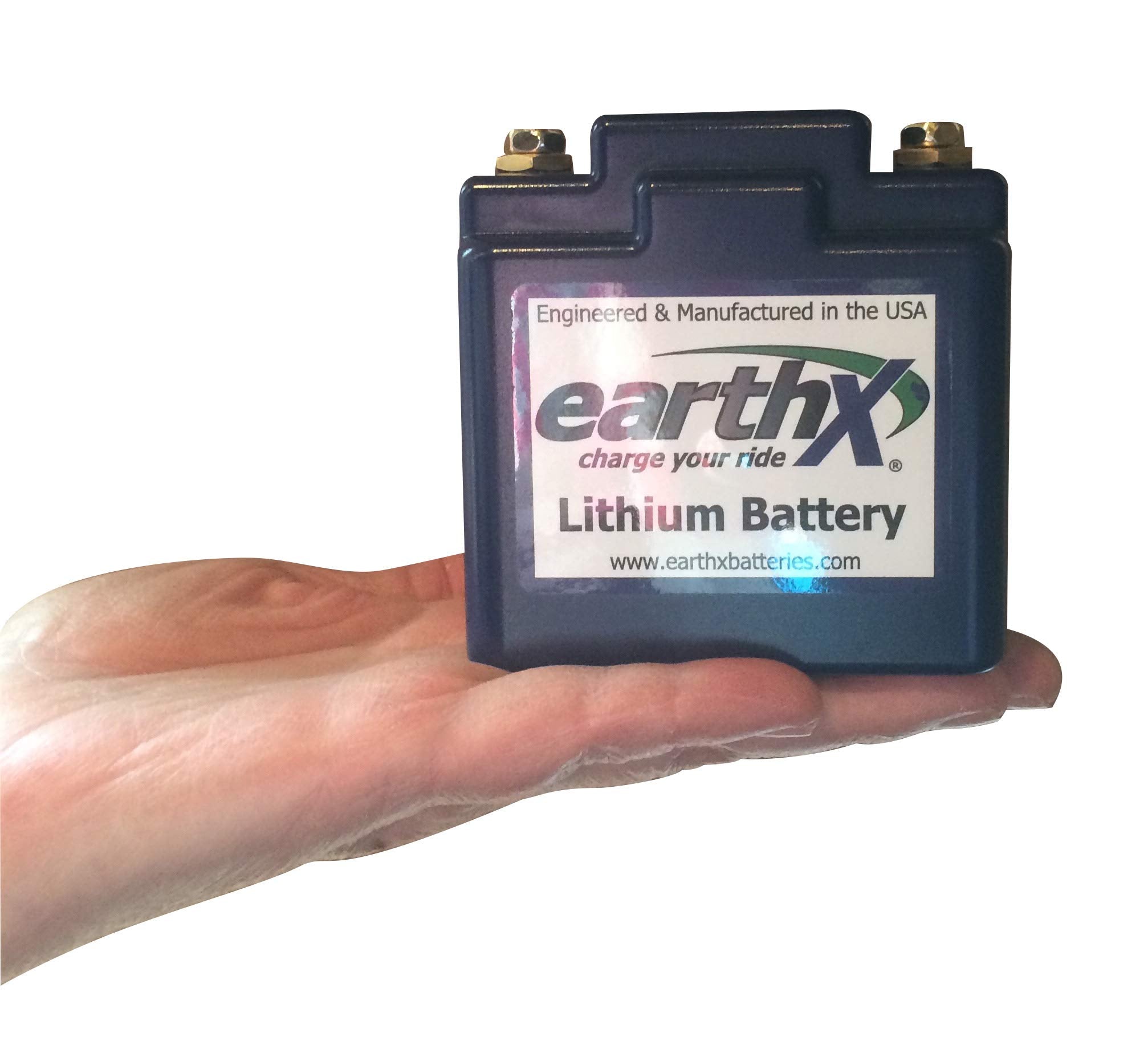 EarthX ETZ5G Lithium Iron Phosphate Battery for Dirt Bikes - 3.54"x1.96"x3.38", Blue, Replaces Stock Lithium Batteries