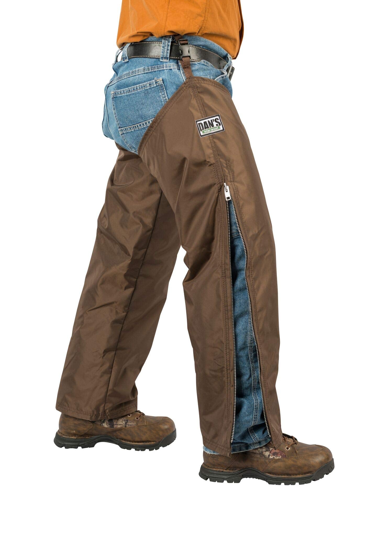 High-N-Dry Briarproof, Waterproof, Brush Protector Chaps, Made In U.S.A. (Brown, M-26/32)