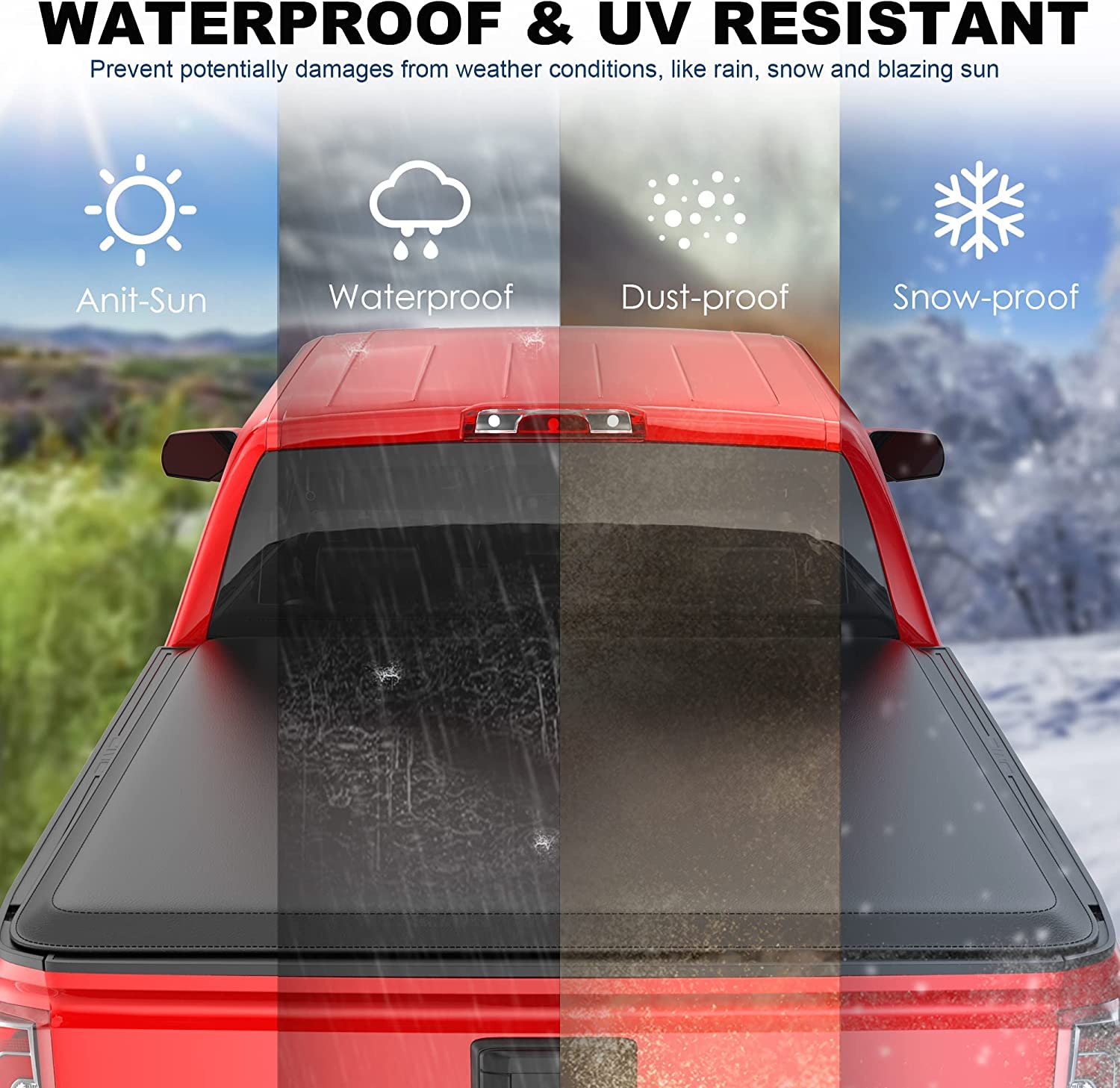 Mostplus Roll-Up Soft Vinyl Truck Bed Tonneau Cover Compatible With 1988-2006 Chevy Chevrolet Silverado/Gmc Sierra 1500 2500 350
