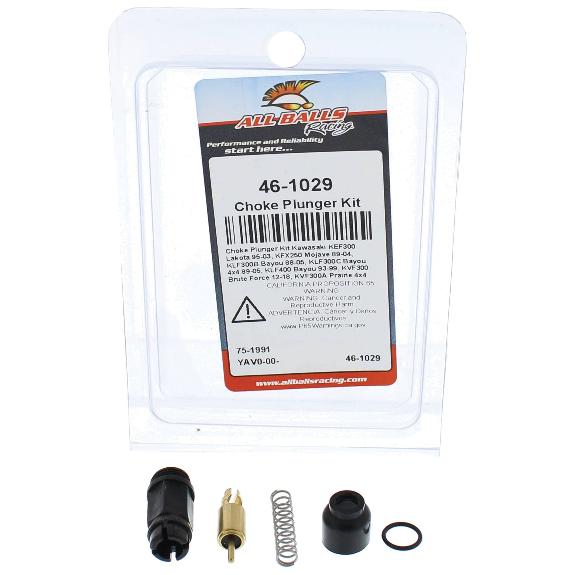 All Balls Choke Plunger Kit (46-1029) for Kawasaki KEF300 Lakota 1995 1996 1997 1998 1999 2000 2001 2002 2003, KLF400 Bayou 1993