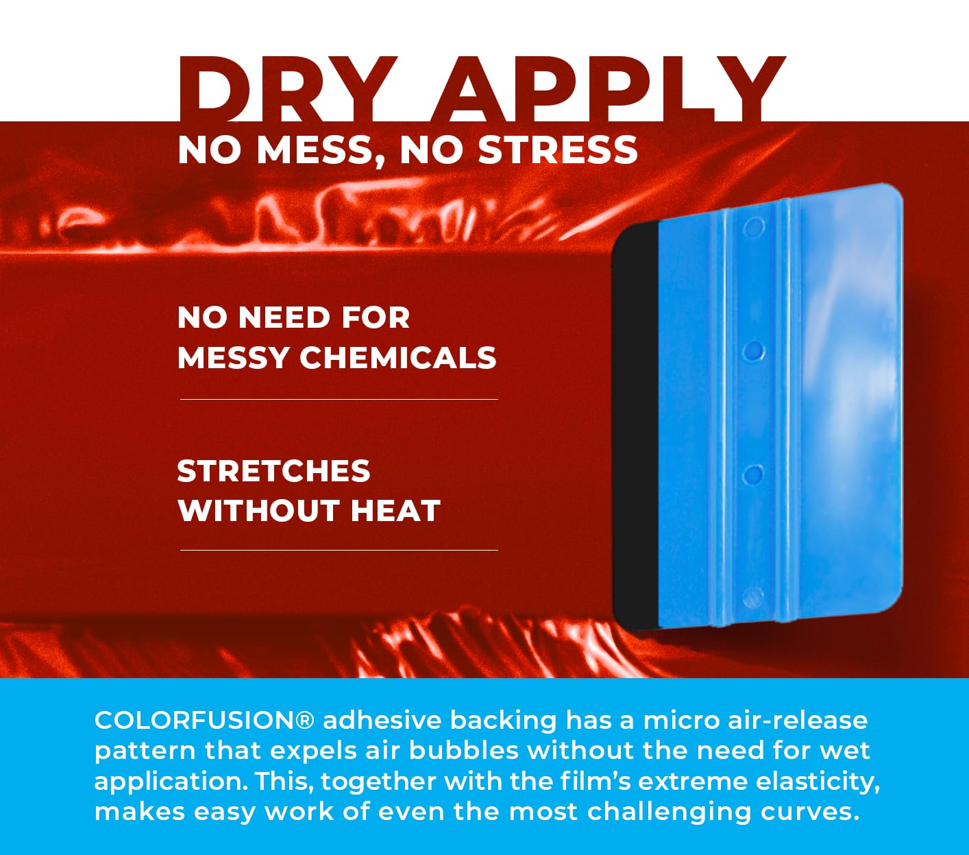 VViViD ColorFusion PPF Vinyl Car Wrap - Gloss Sinister Red, 10ft x 5ft Dry Apply