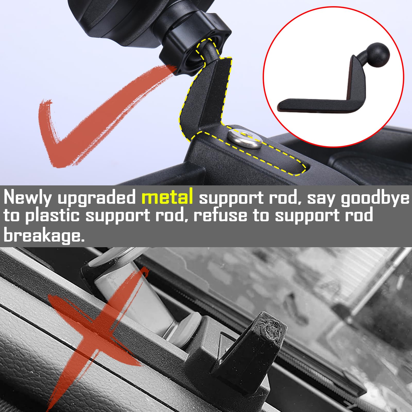 Neepiar Phone Mount Compatible With Jeep Wrangler 2018-2023 Jl Jlu 2020-2023 Gladiator Jt Dash Tray Phone Holder Mount With Storage Box Don'T Fit For The Oil-Electric Vehicle Version