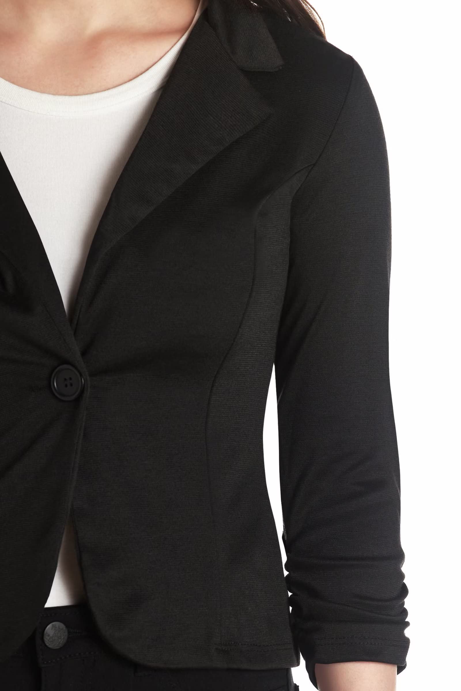 Womens Casual Work Office Blazer Jacket Jk1131 Black 2X