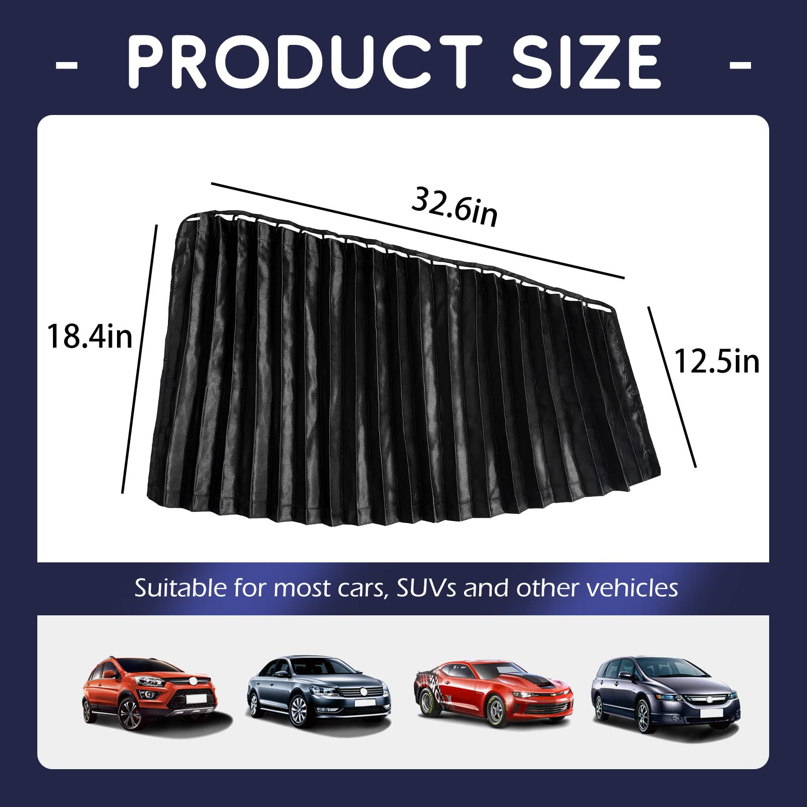Zatooto Car Side Window Sun Shades - Front Privacy Magneic Black 2 Pcs Automotive Covers - Sunshades Curtain Prevent Glare And U