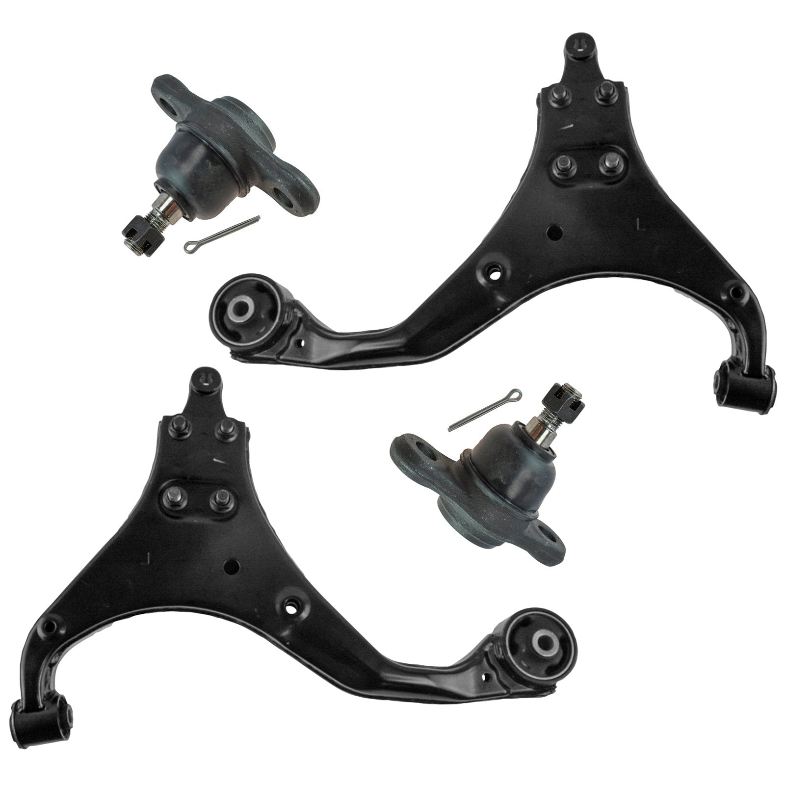 TRQ Front Lower Control Arm with Ball Joint Set Compatible with 2005-2009 Hyundai Tucson 2005-2010 Kia Sportage
