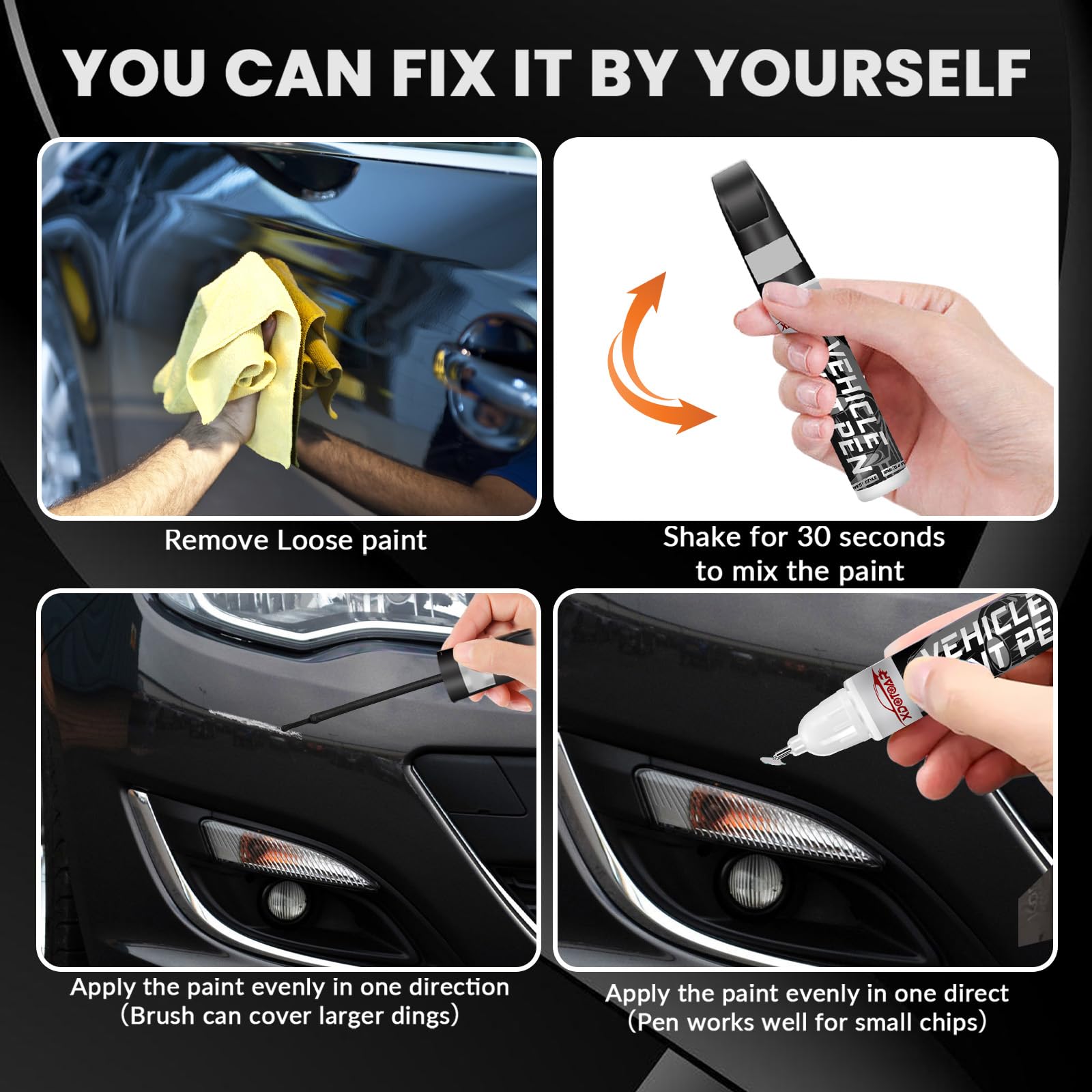 Black Touch Up Paint For Cars, Color Accurate Car Touch Up Paint, Professional Automotive Paint Scratch Repair, Lasting Auto Scr
