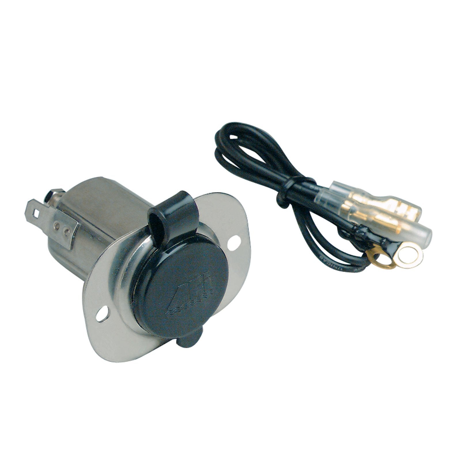 Marinco 20036 12V Receptacle, Stainless Steel With Cap