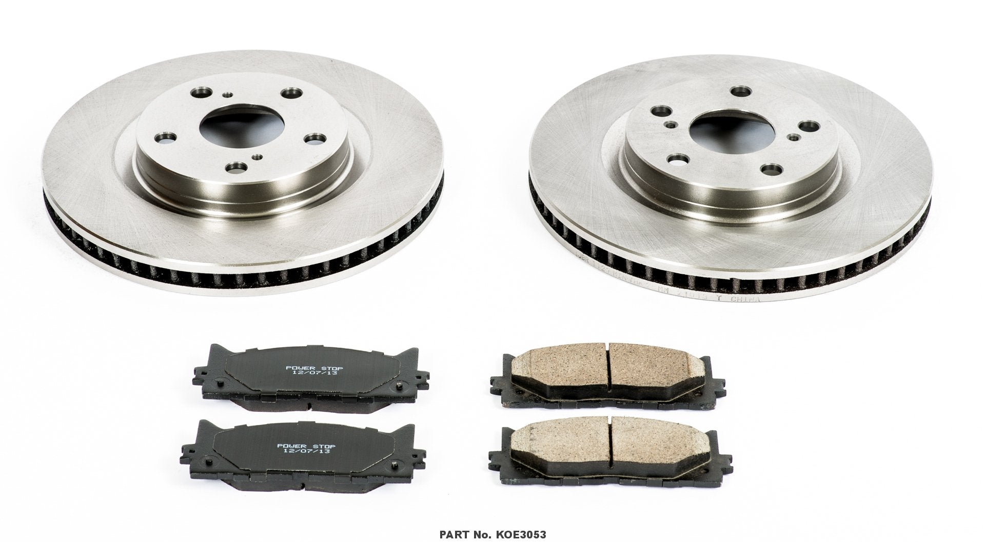 Power Stop KOE3053 Front OE Replacement Brake Rotors Kit with Ceramic Brake Pads Autospecialty For Lexus ES300h ES350 Toyota Ava