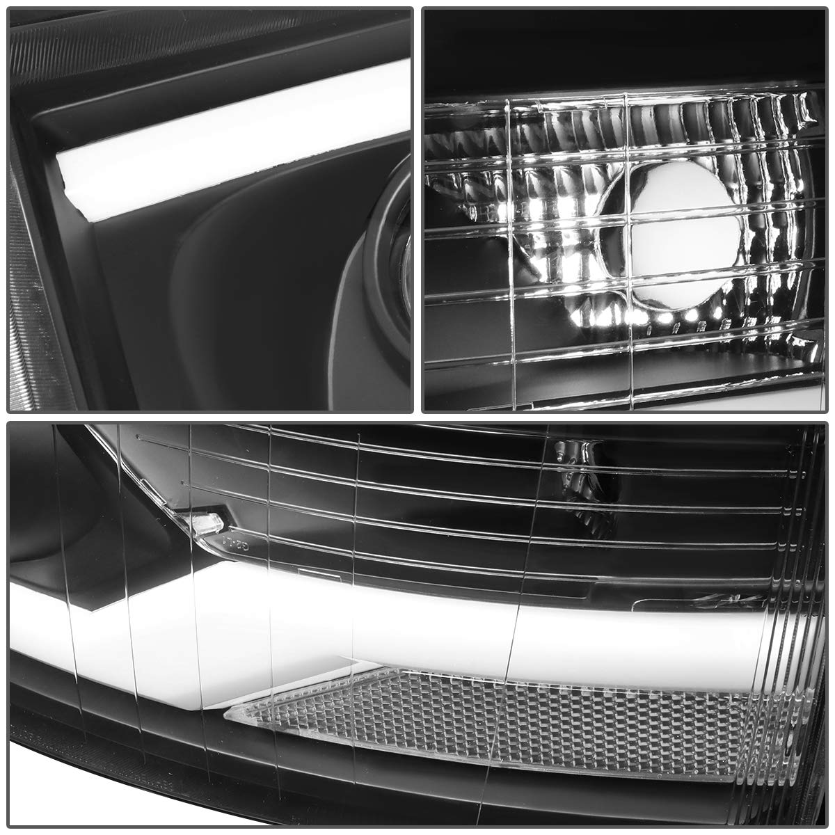 Dna Motoring Hl-Hpl-Csil07-G2-Bk-Cl1 Dual Led Drl Projector Headlight/Lamp (For 07-14 Chevy Silverado)