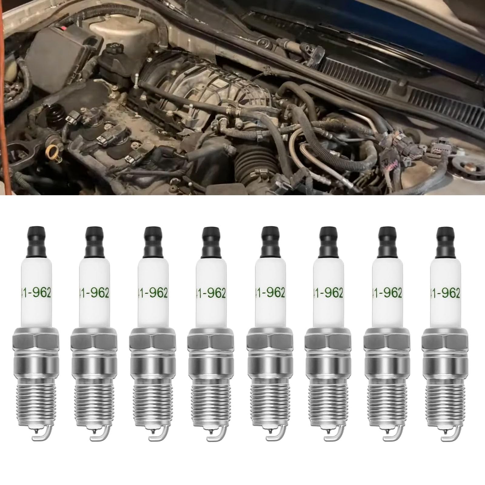 41-962 Platinum Spark Plugs Compatible with 1999-2006 Chevy Silverado Suburban Avalanche Express GMC Sierra Yukon Cadillac EXT 4