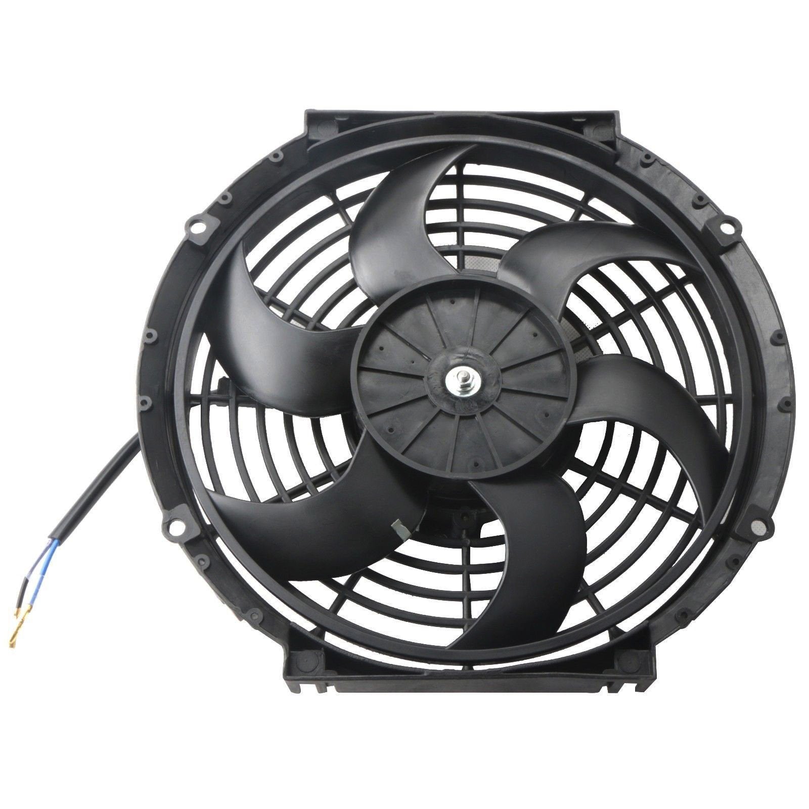 Mostplus Black Universal Electric Radiator Slim Fan Push/Pull 12V + Mounting Kit (10 Inch) Set Of 2