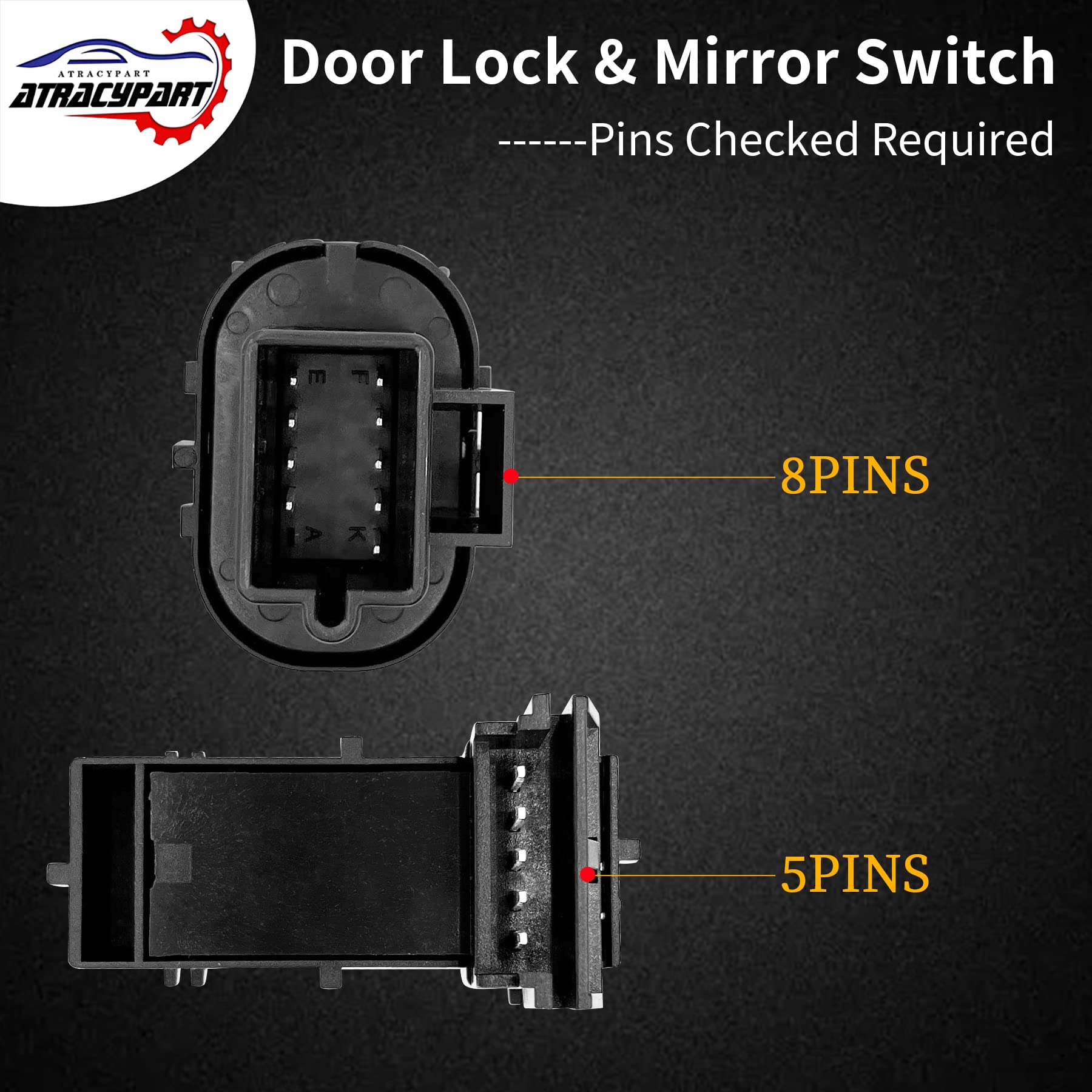 Power Window Switch Driver Side & Front Driver Side Door Lock Switch & Mirror Switch | Replacement for 2007-2014 Chevy Silverado