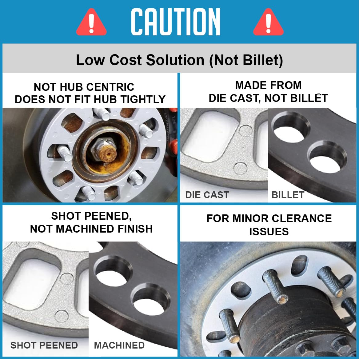 Wheel Accessories Parts 4 Pcs Die Cast Wheel Spacers 12Mm 1/2'' Thick Fits Bolt Patterns 5X4.25 5X110 5X112 5X4.5 5X115 5X120 5X