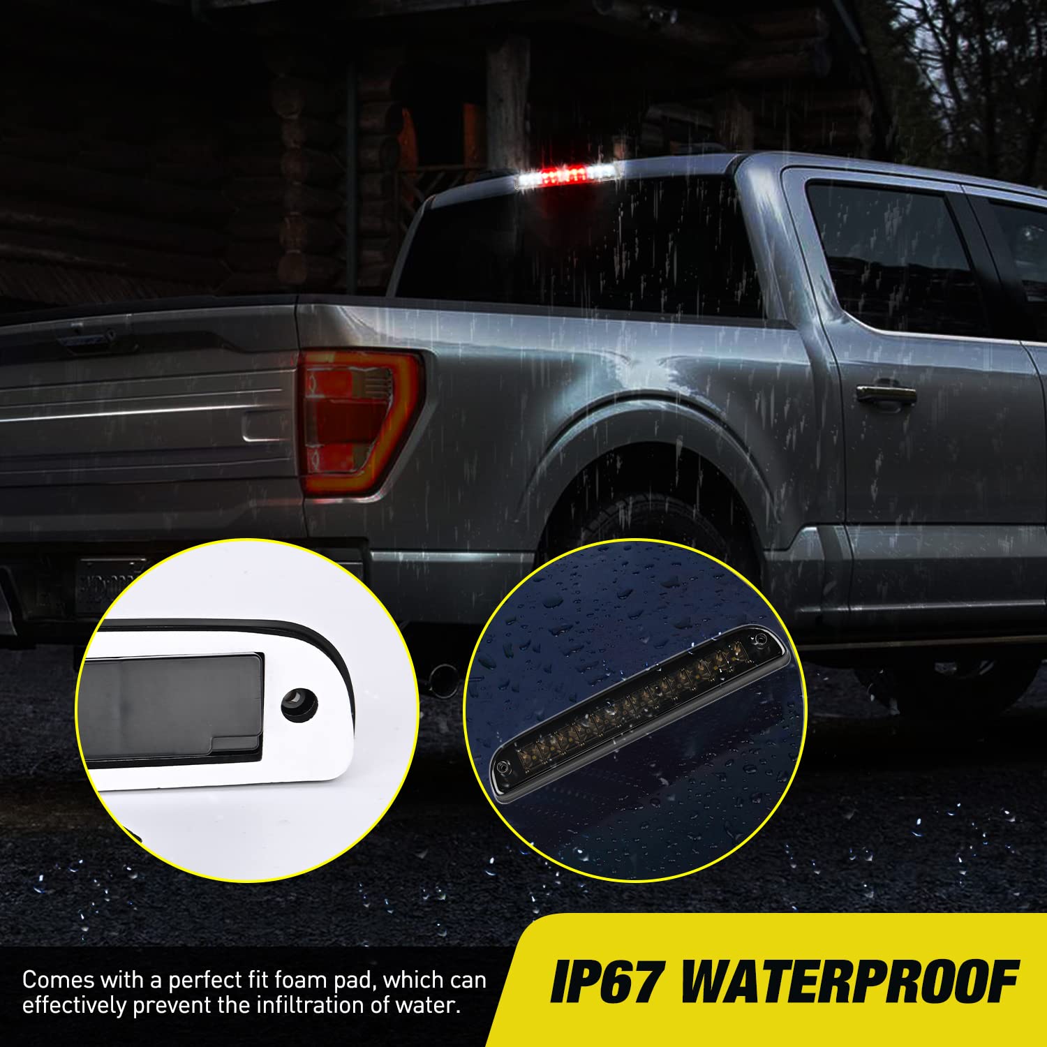 Nilight Third Brake Light Tail High Mount 3Rd Stop Cargo Reverse Led Lights For 1999-2016 Ford Ranger F-250 F-350 F-450 F-550 Su
