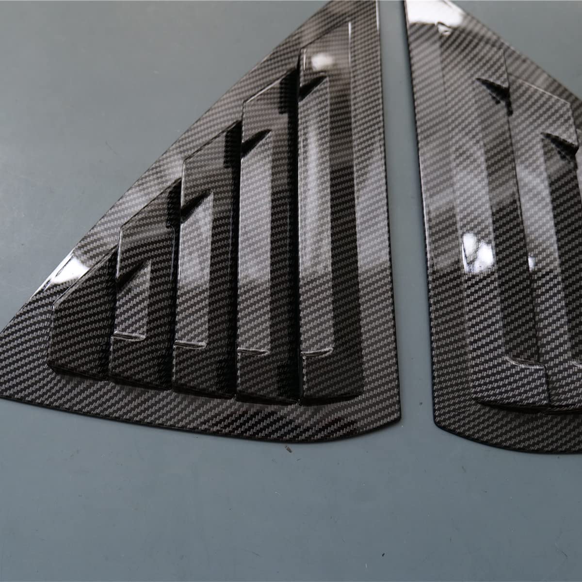 Ziwen 2X Sport Style Carbon Fiber Print Quarter Window Scoops Louvers for Nissan Sentra 2013-2019 - ABS Plastic, Carbon Fiber Print