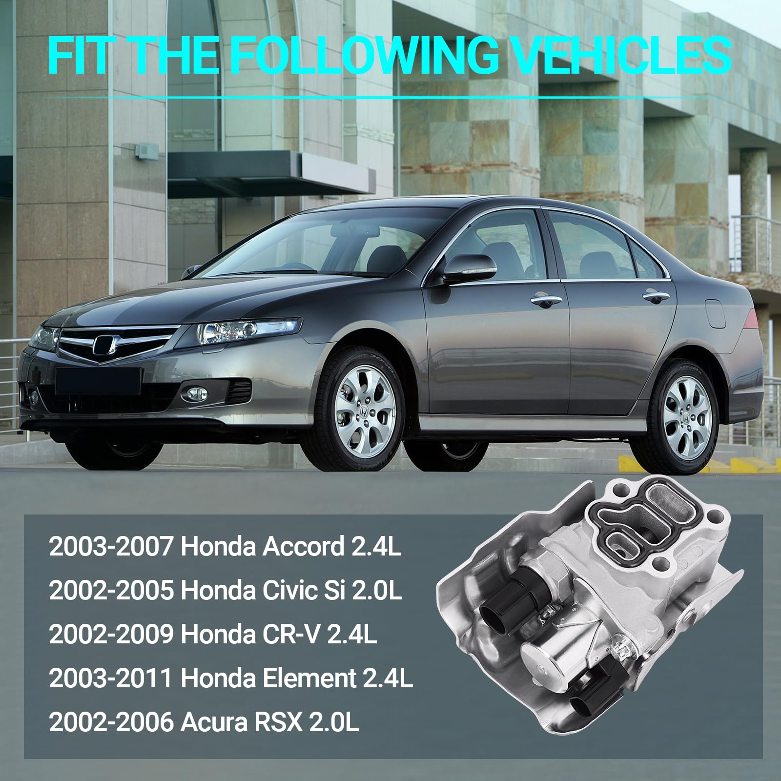 15810-Raa-A03 Vtec Solenoid Spool Valve With Oil Pressure Switch & Gasket - Fit For 2002-2011 Honda Acura - 2.4L Accord, Cr-V, E