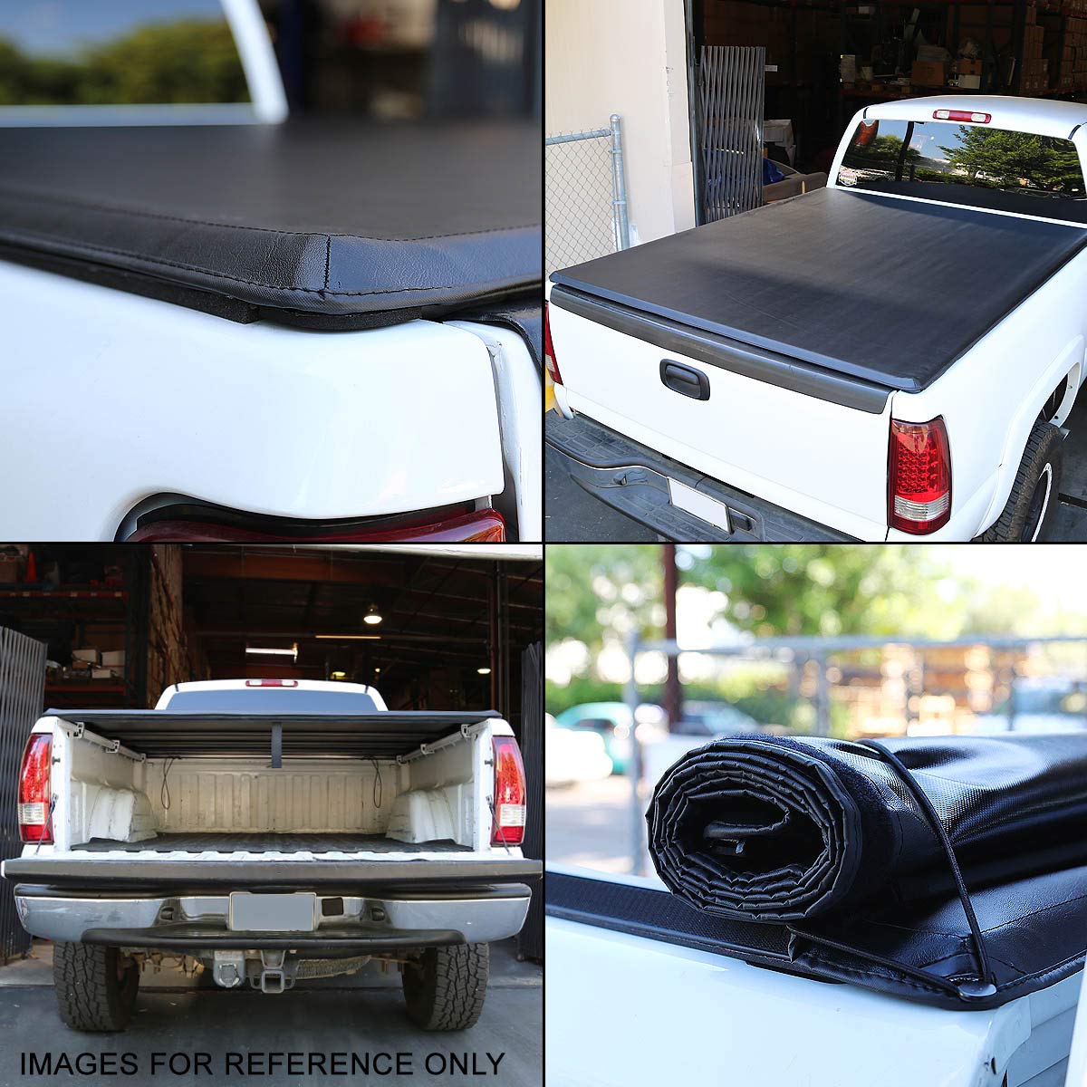 Dna Motoring New Upgrade Truck Bed Top Hard Solid Tri-Fold Tonneau Cover Compatible With 04-14 Ford F150 6.5Ft Bed, Ttc-Hard-006