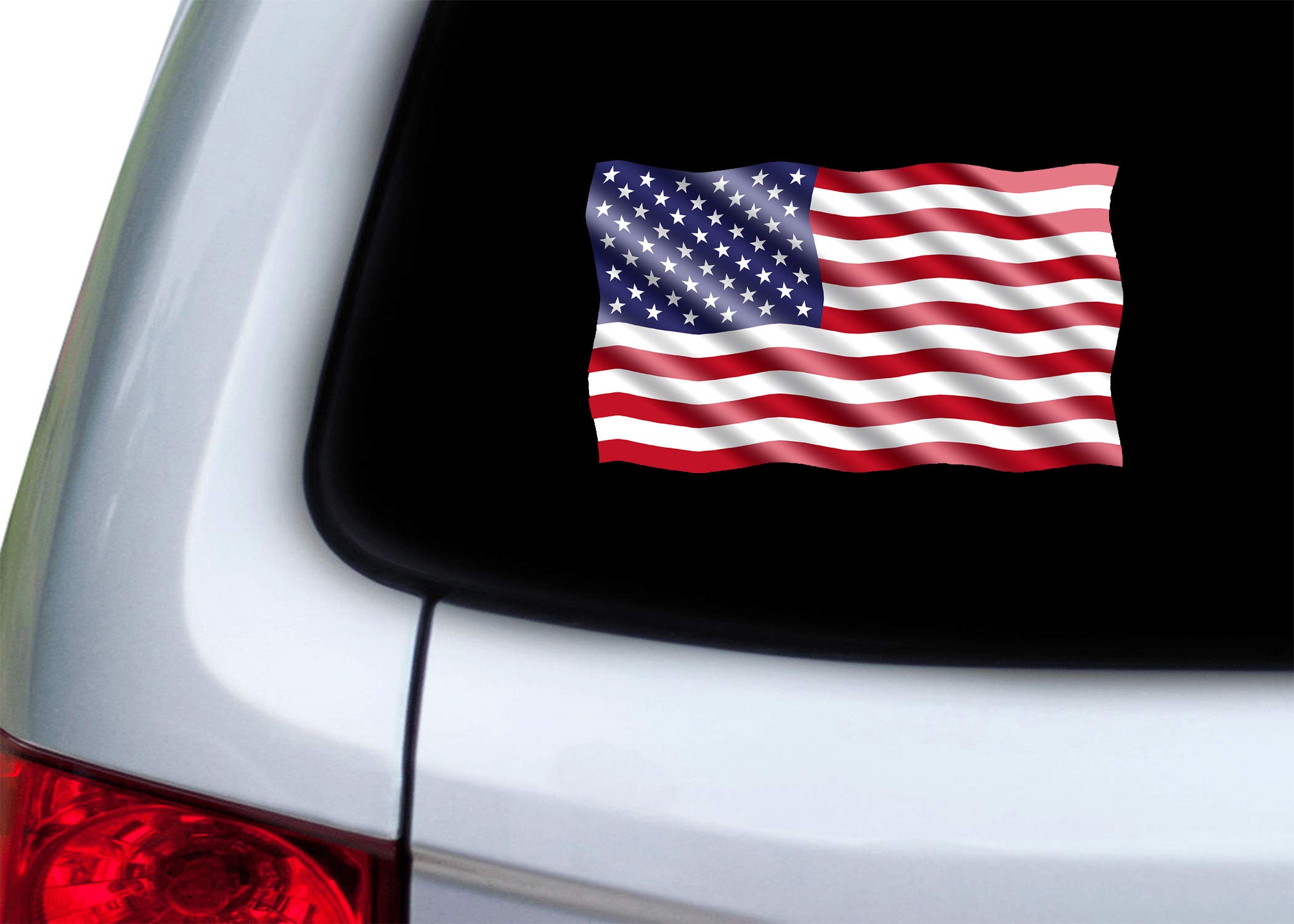 Rogue River Tactical USA Flag Sticker Decal - 3x5 Inch, Red White Blue, Auto Bumper Window, Model KDWVMA2669C