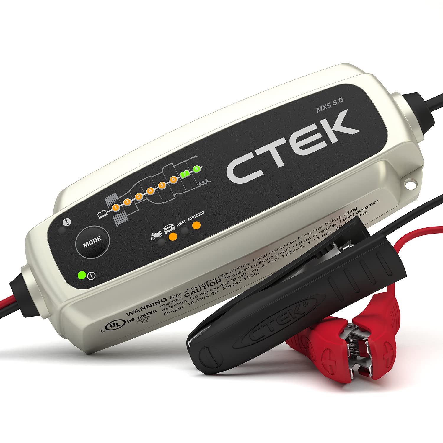 CTEK MXS 5.0 Fully Automatic 4.3A Battery Charger & Maintainer 12V - Multicolor, Model 40-206