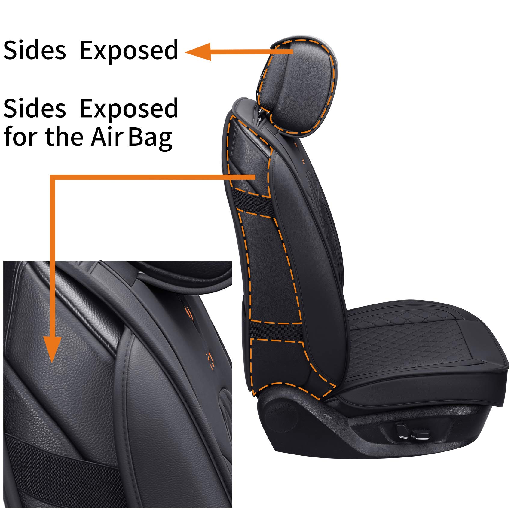 Aierxuan 2 Front Seat Covers For Women Leather Waterproof Universal For Ford Fusion Focus Edge Beetle Kia Soul C300 Cc Hyundai E