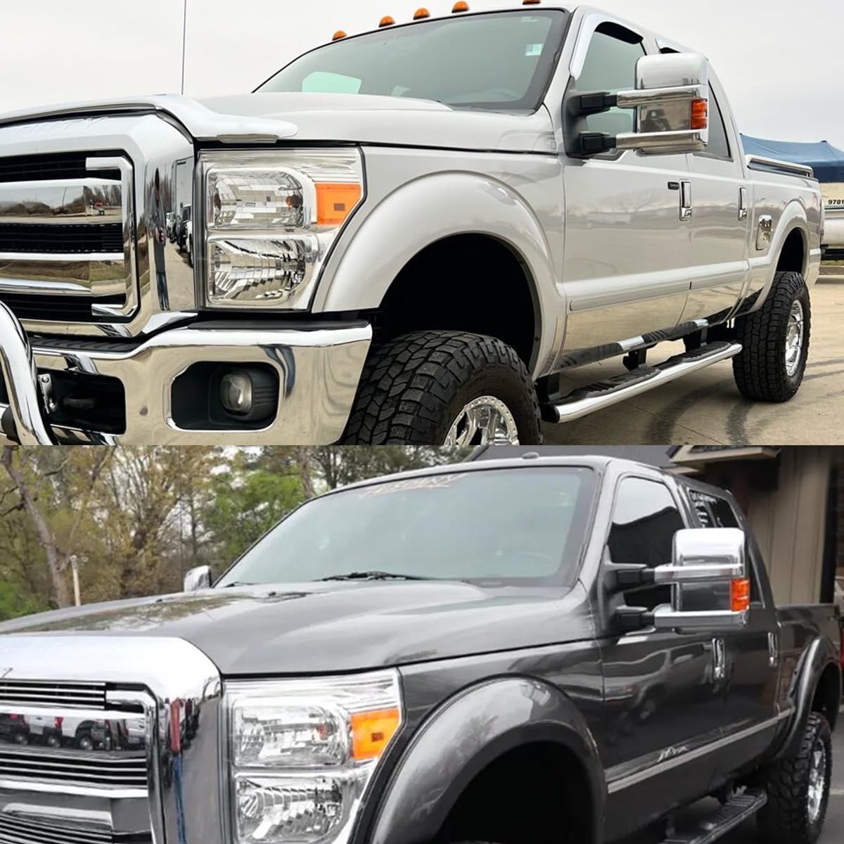 2Pcs Chrome Abs Side Door Full Mirror Covers For 08 09 10 11 12 13 14 15 16 Ford F250 F350 F450 Super Duty