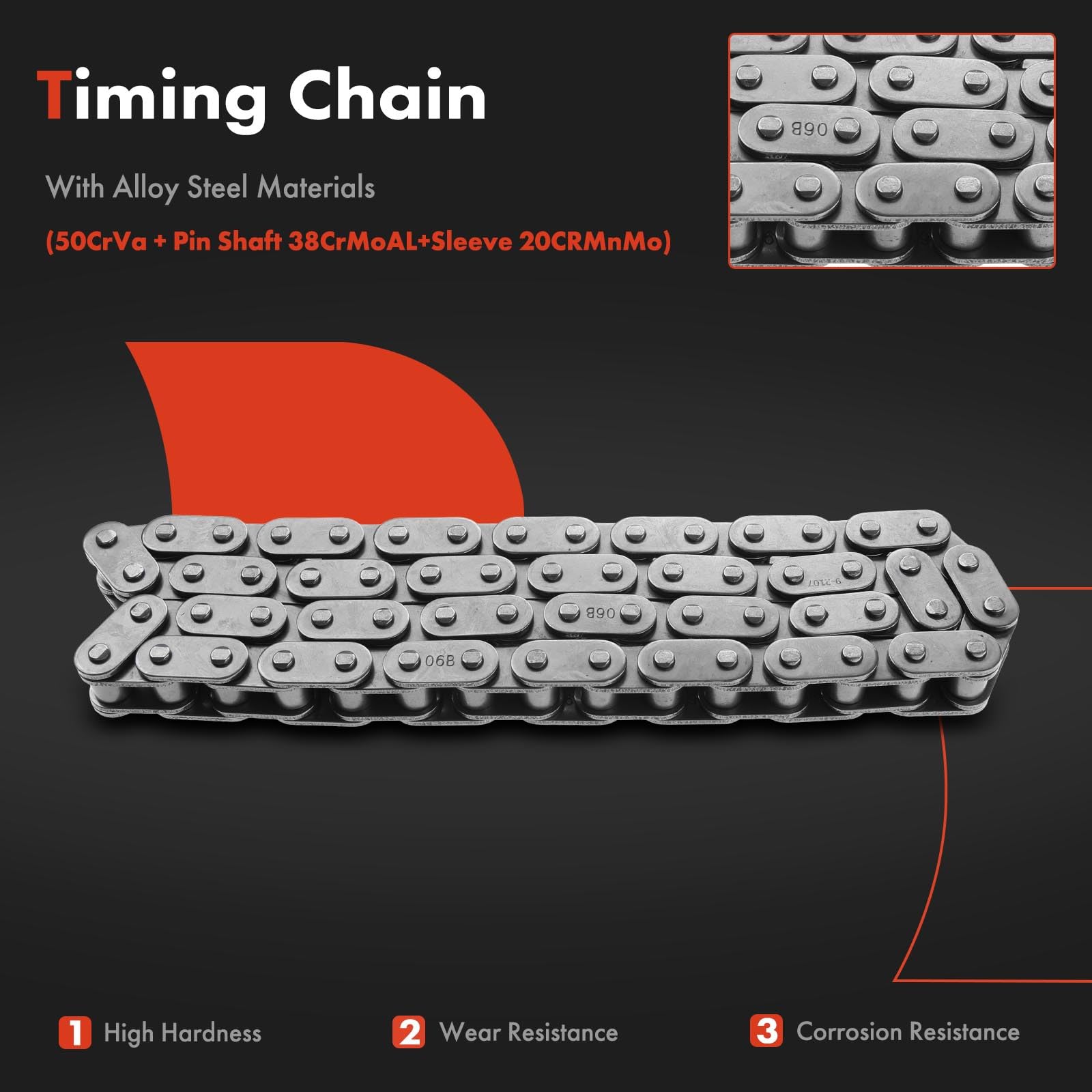 A-Premium Engine Timing Chain Kit W/Tensioner [OHV 8Cyl 4.3 4.8 5.3 6.0 6.2L] Compatible with Chevy, GMC, Hummer, Saab, Pontiac,